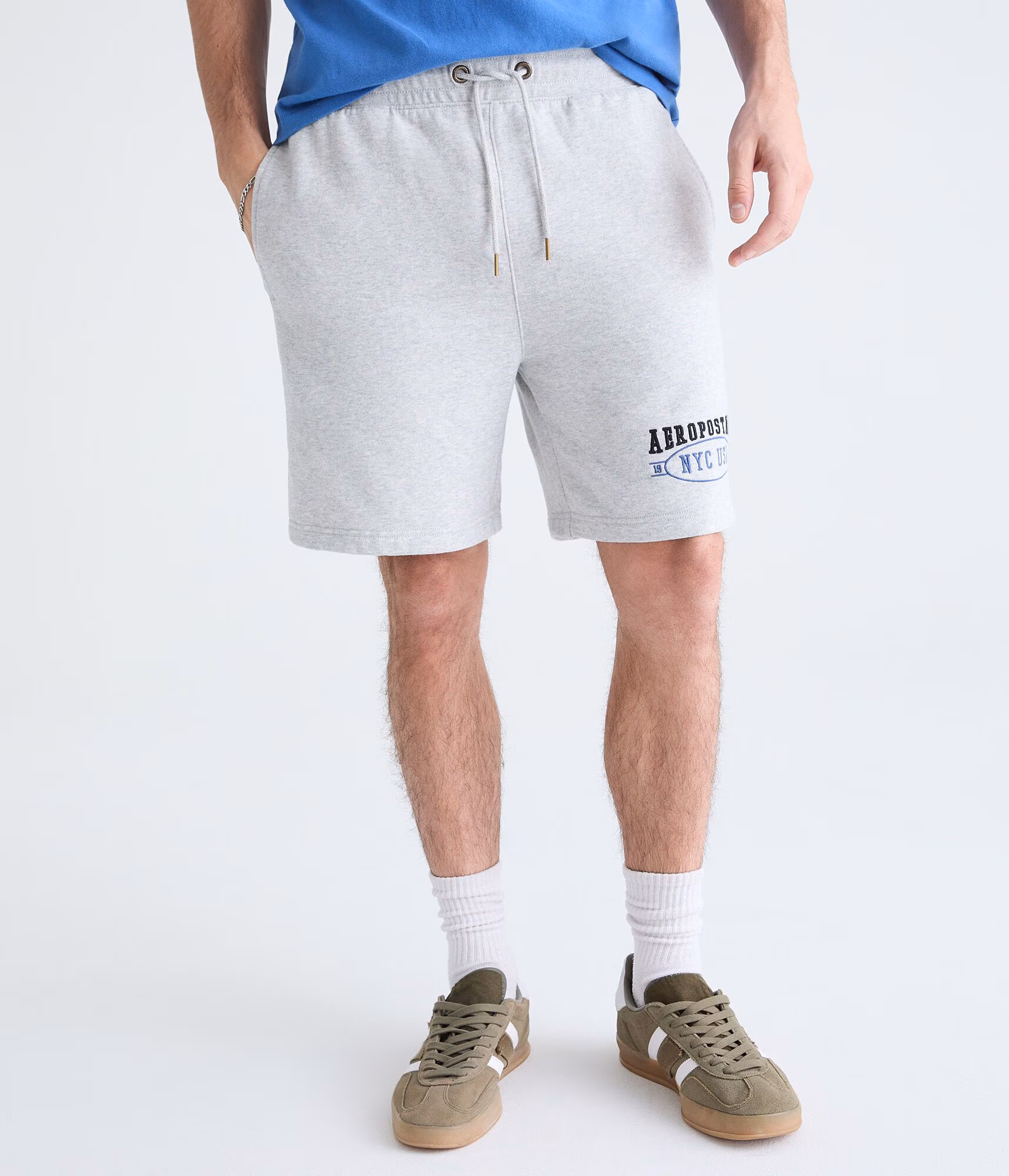 Aeropostale USA Heritage Fleece Shorts light heather grey
