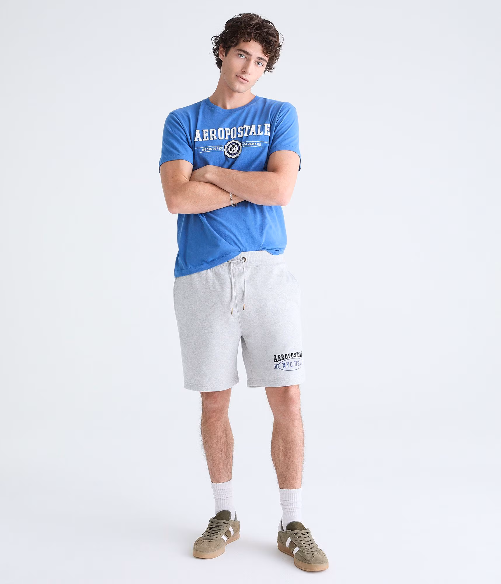 Aeropostale USA Heritage Fleece Shorts light heather grey