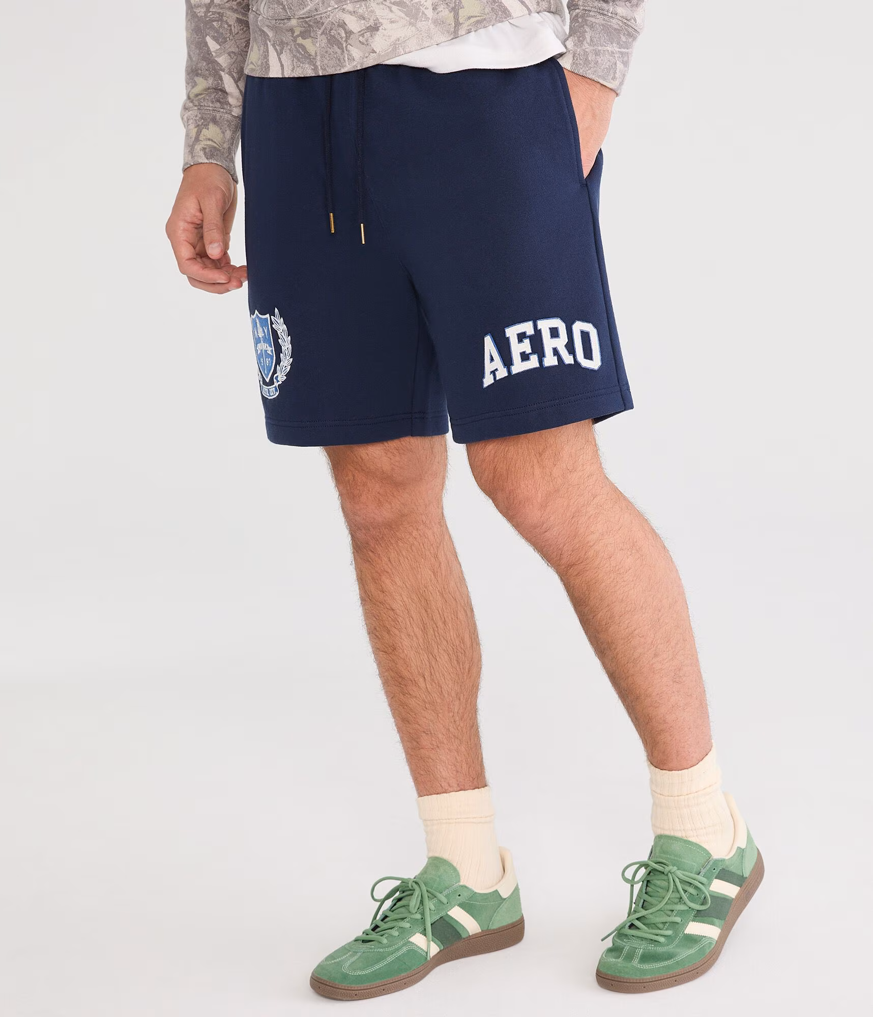 Aero Crest Heritage Fleece Shorts cadet navy