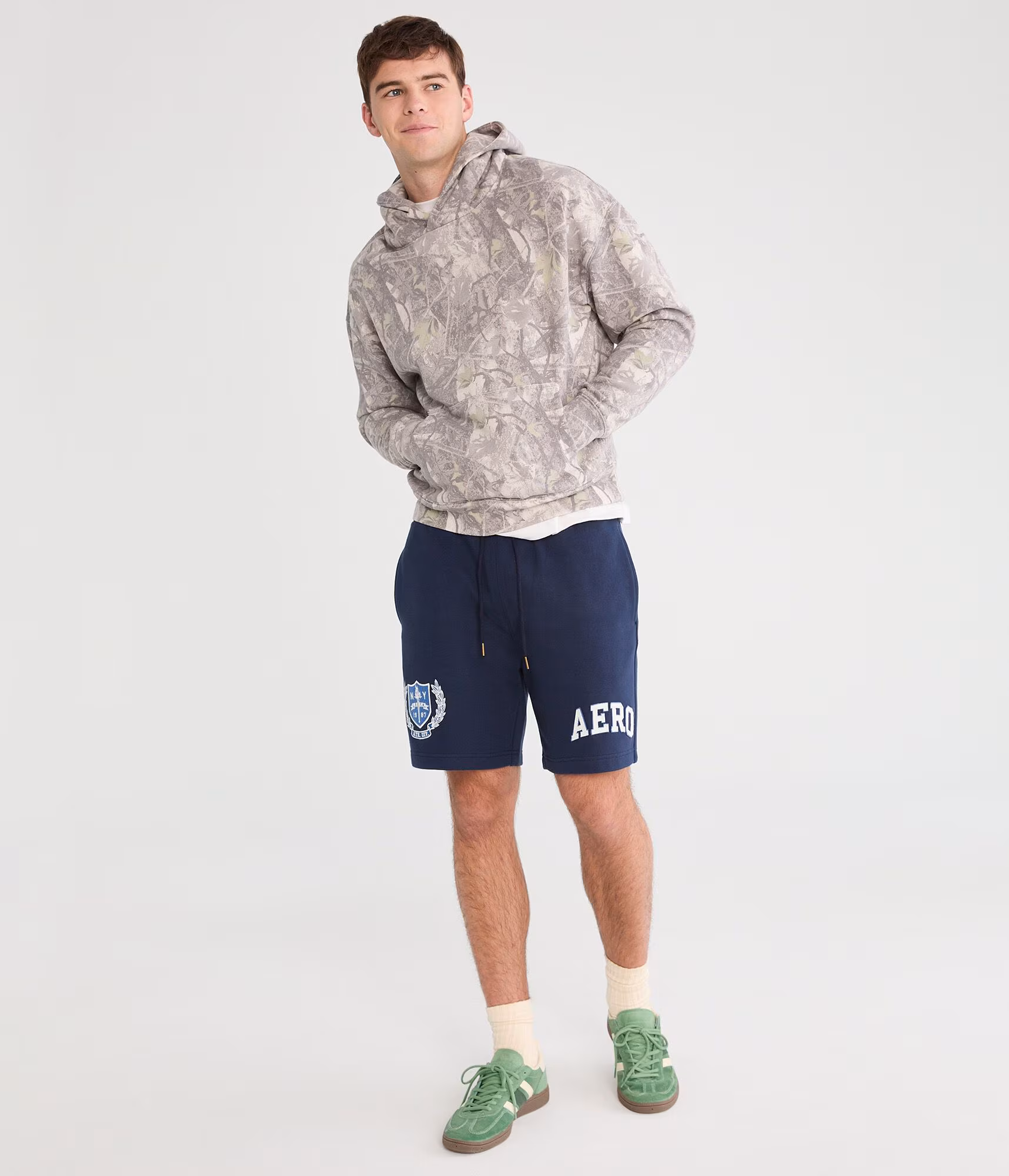 Aero Crest Heritage Fleece Shorts cadet navy