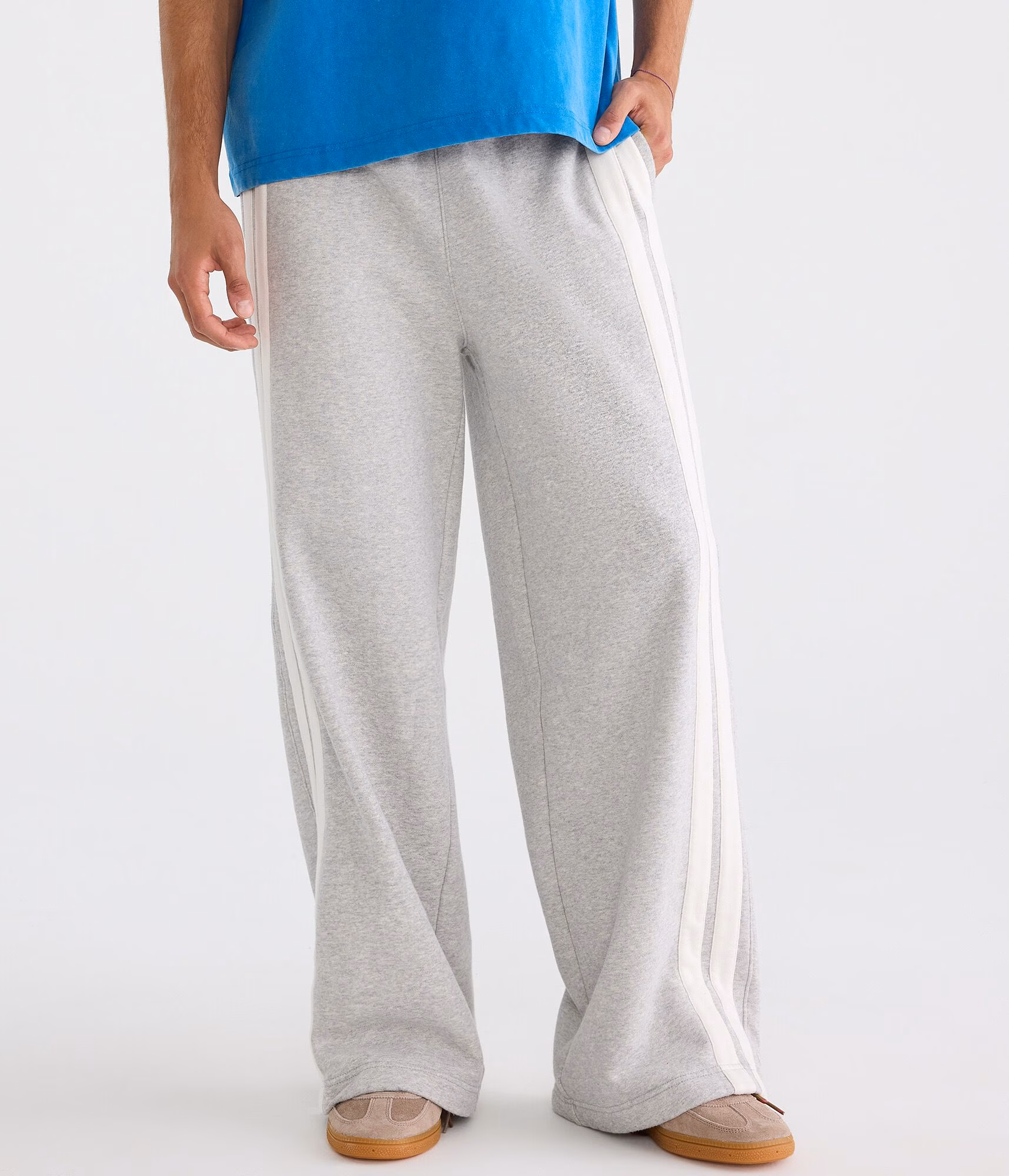 Cloud Soft Striped Super Baggy Sweatpants light heather grey