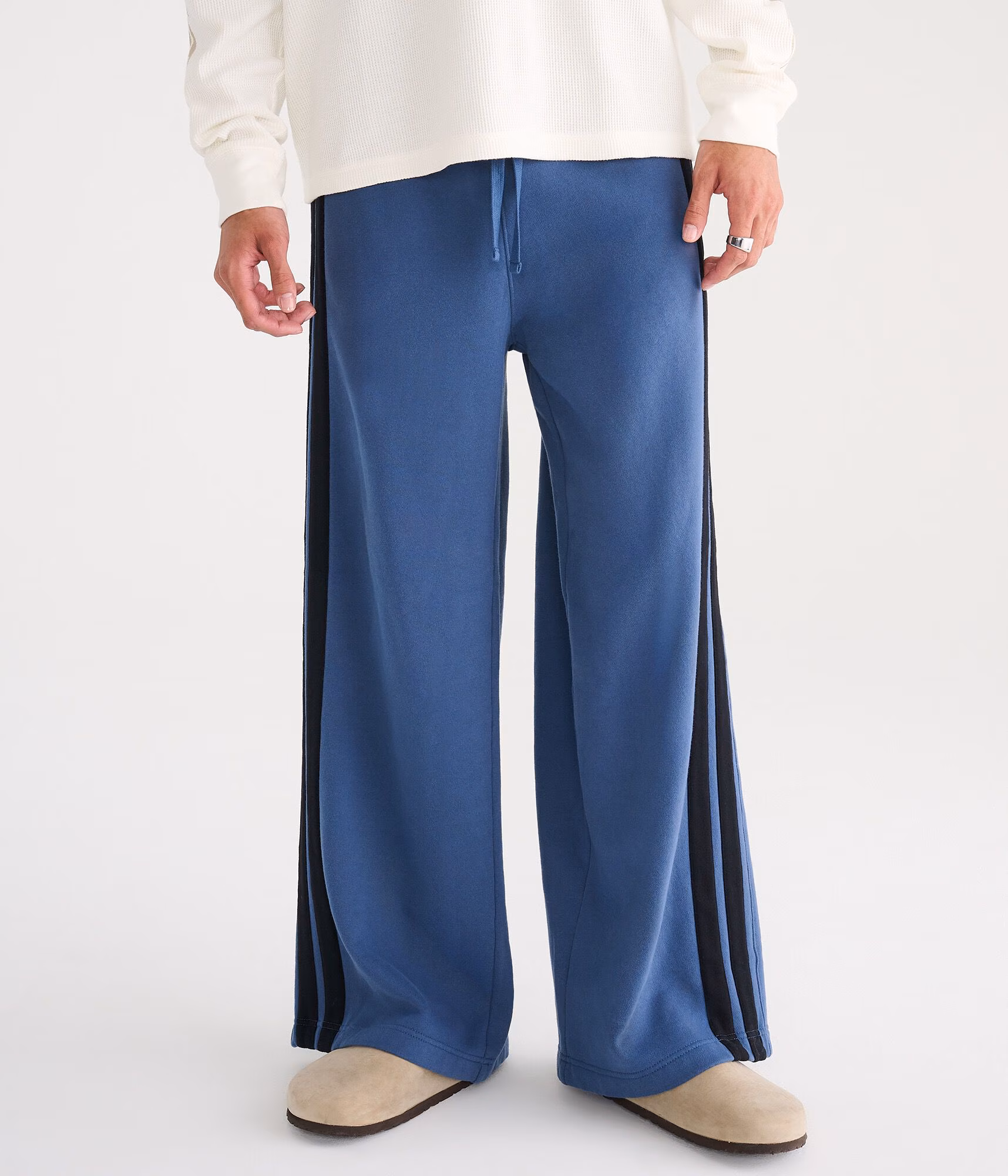 Cloud Soft Striped Super Baggy Sweatpants dark denim