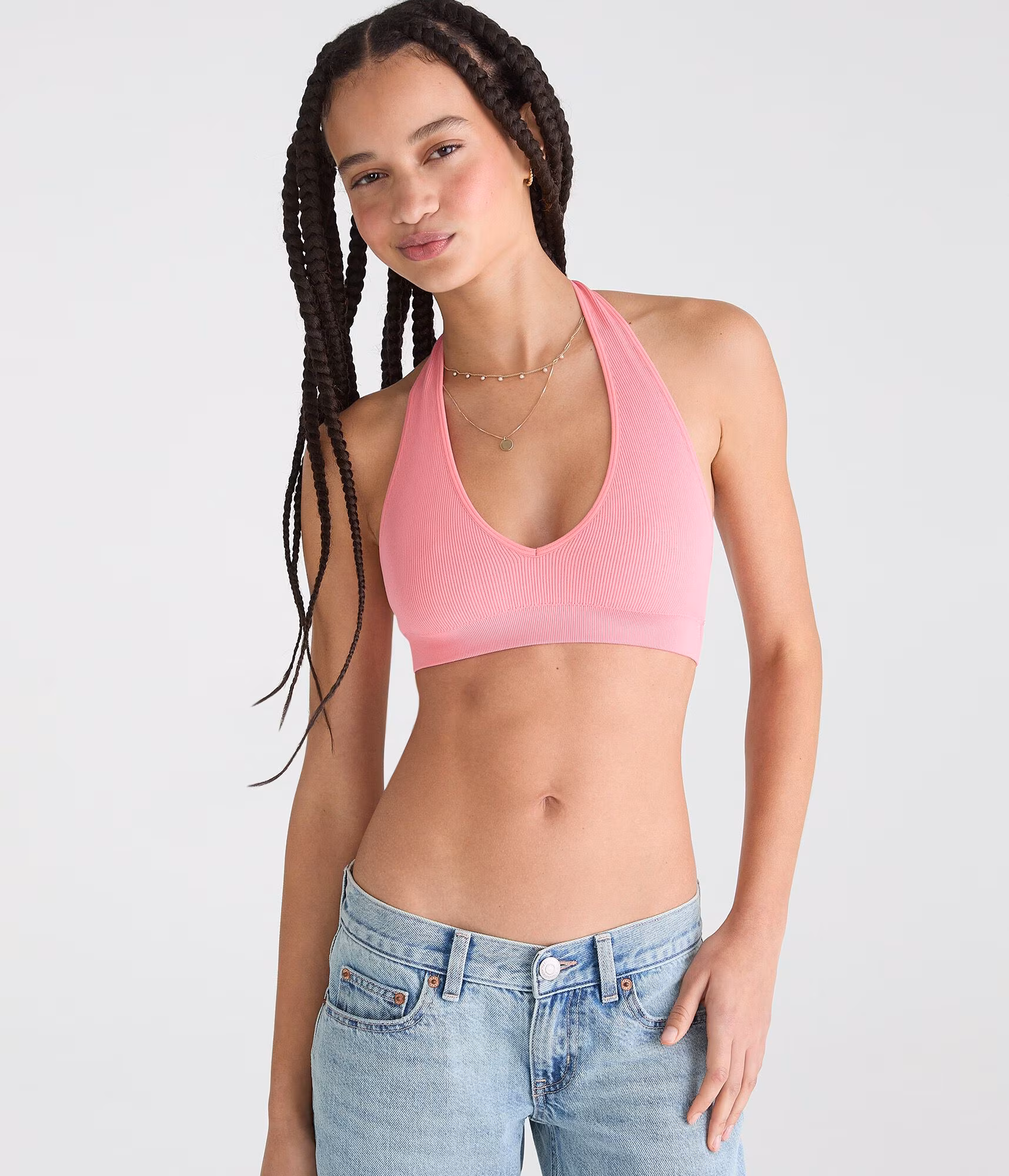 Seamless Halter Bralette heather rose