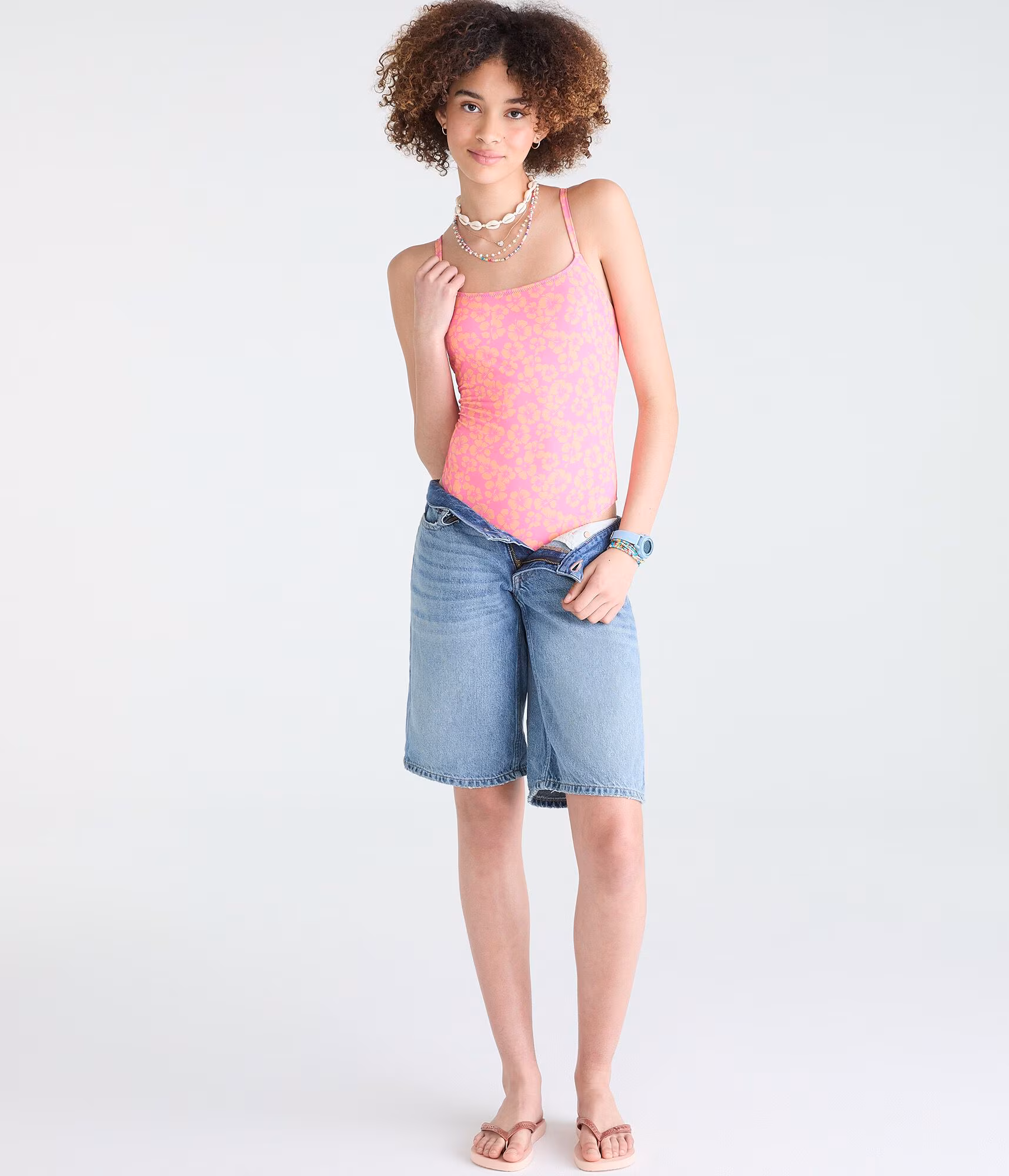 Roxy Hibiscus One-Piece Swimsuit azalea pink