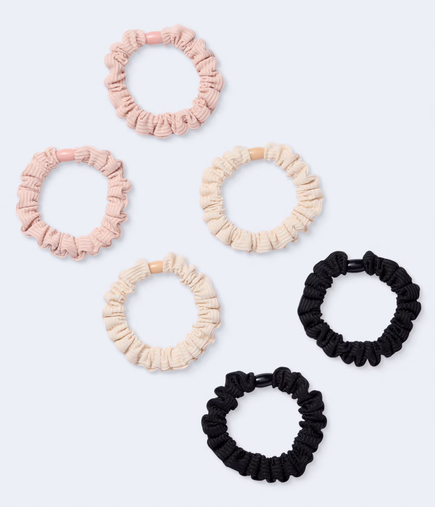 Neutral Rib Scrunchie 6-Pack multi