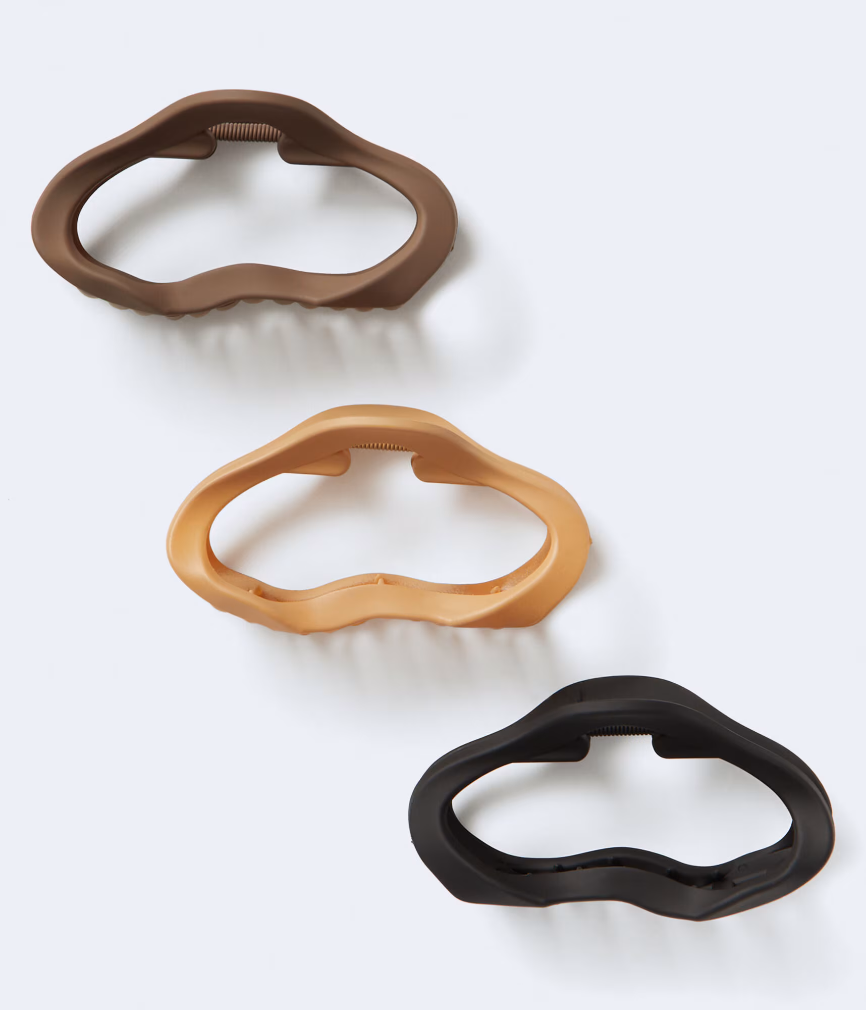 Matte Oval Claw Hair Clip 3-Pack multi