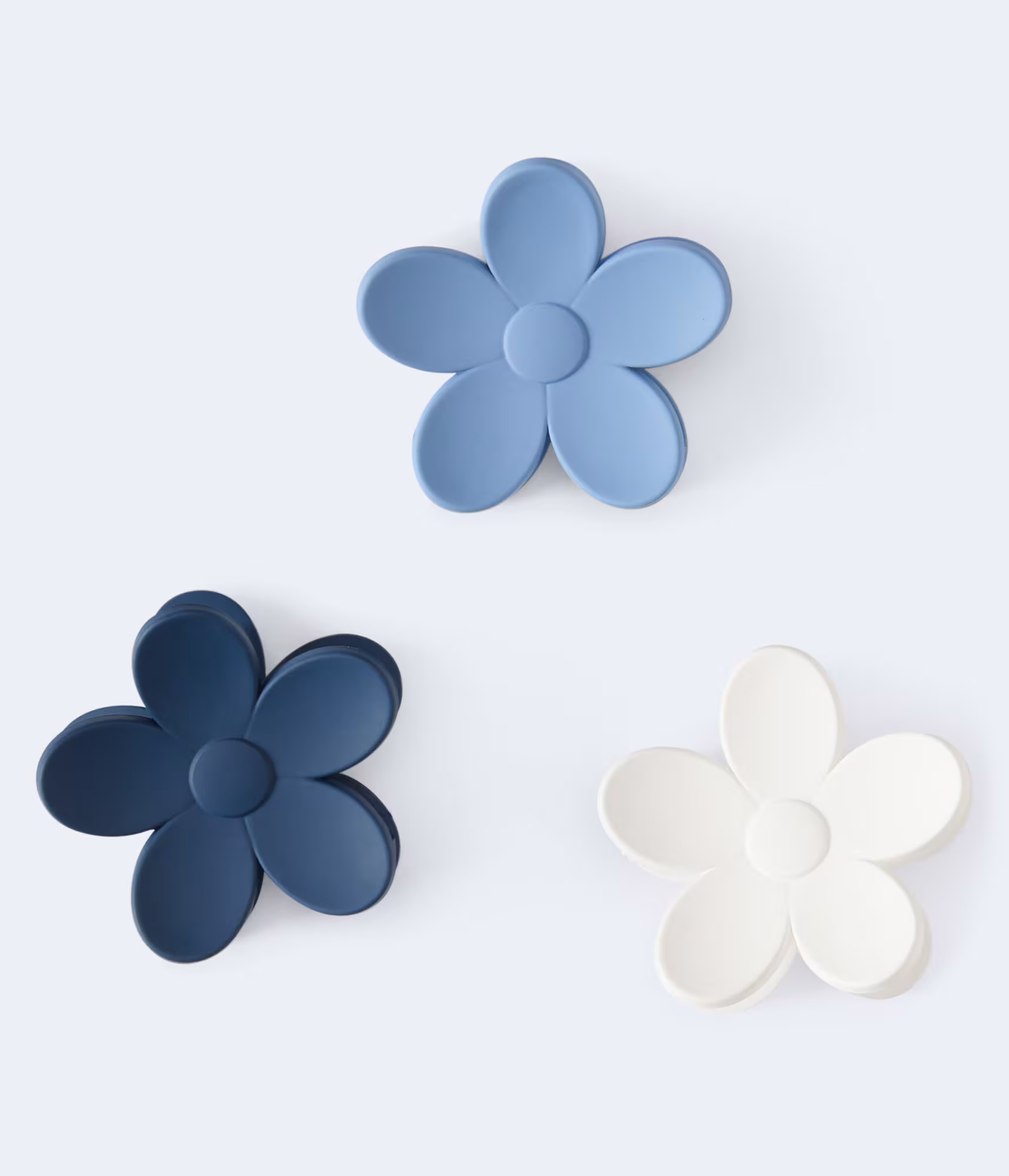 Blue Flower Claw Hair Clip 3-Pack blue