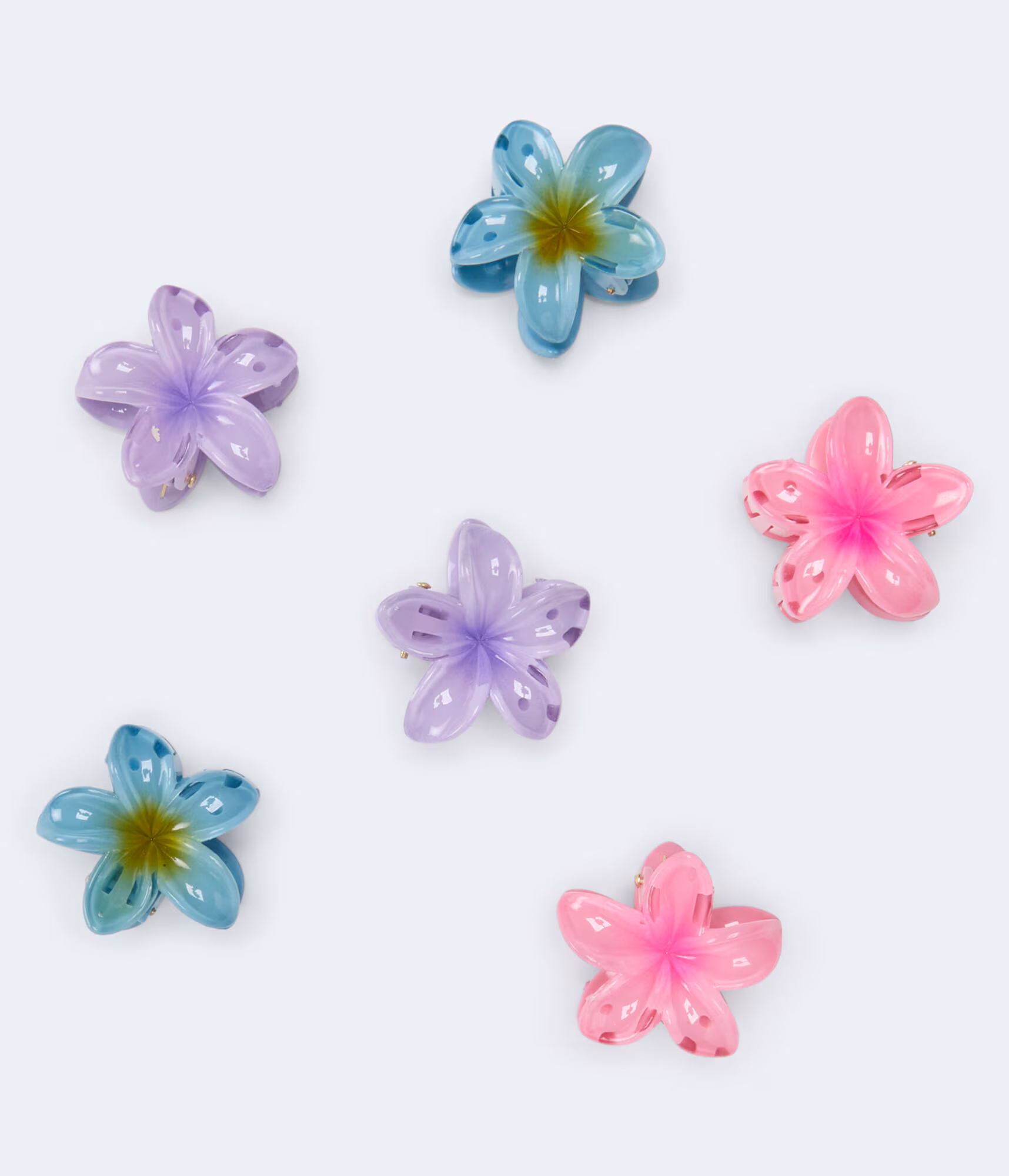 Mini Tropical Flower Claw Hair Clip 6-Pack multi