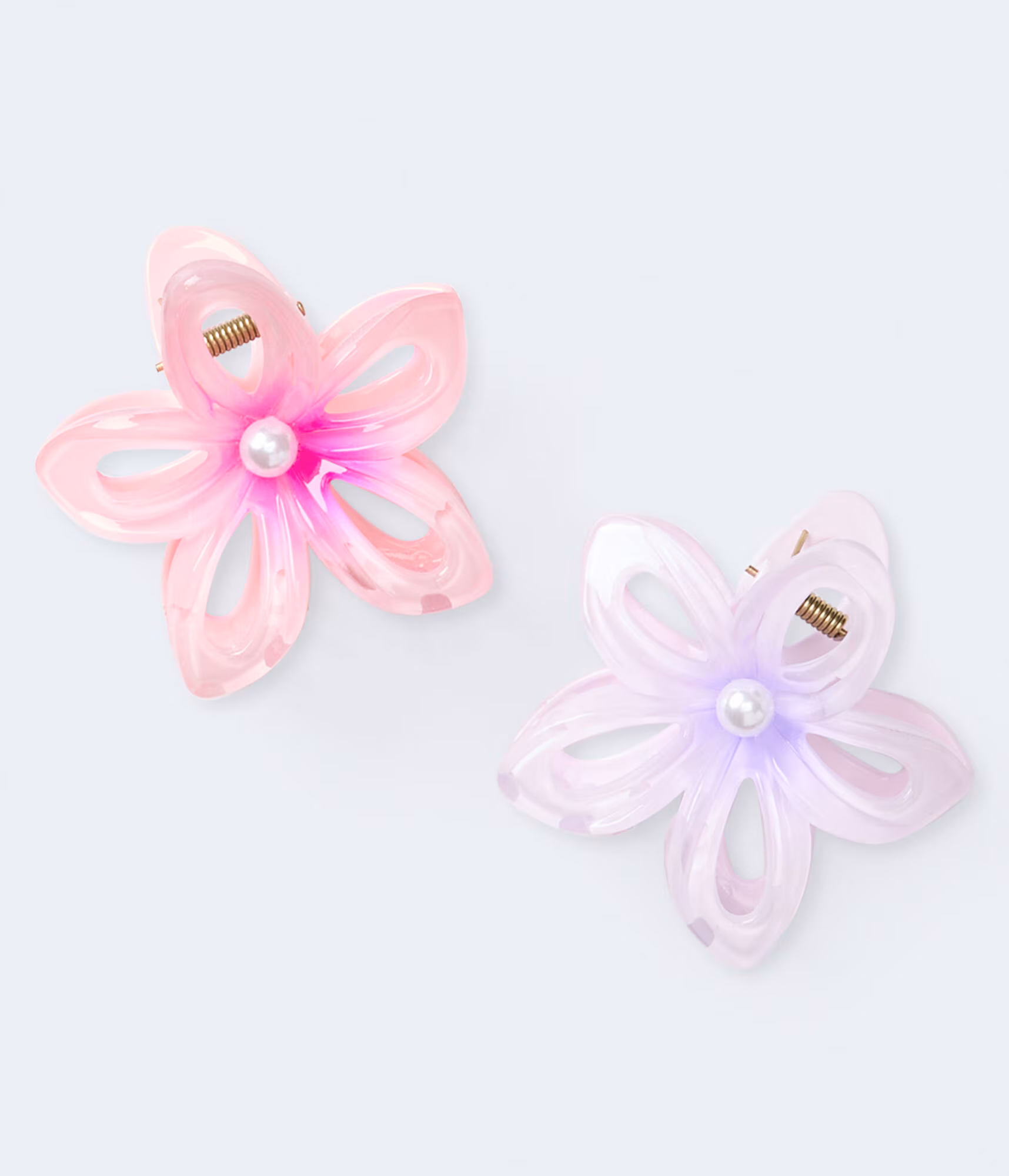 Faux Pearl Flower Claw Hair Clip 2-Pack multi