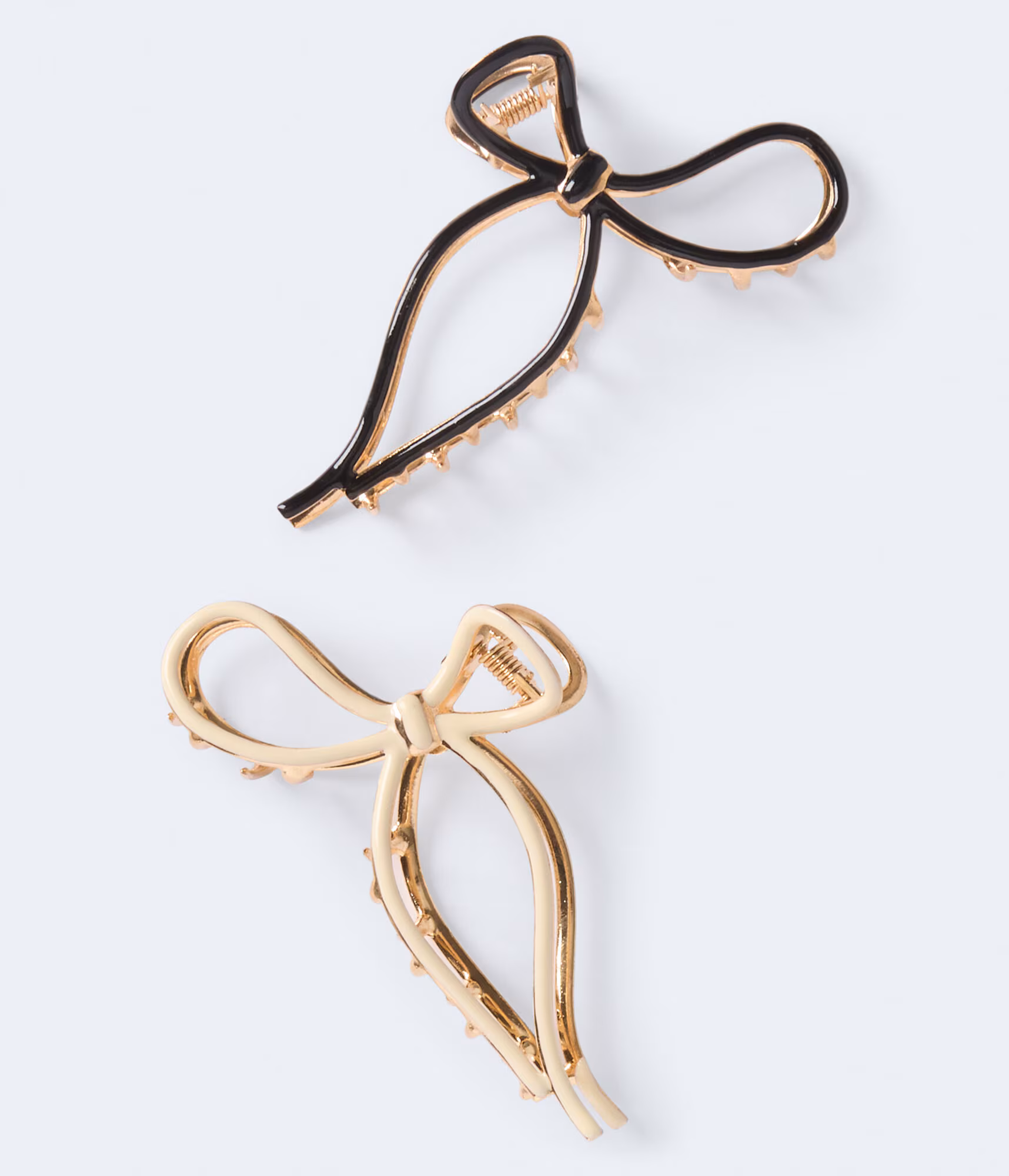 Metal Bow Claw Hair Clip 2-Pack multi