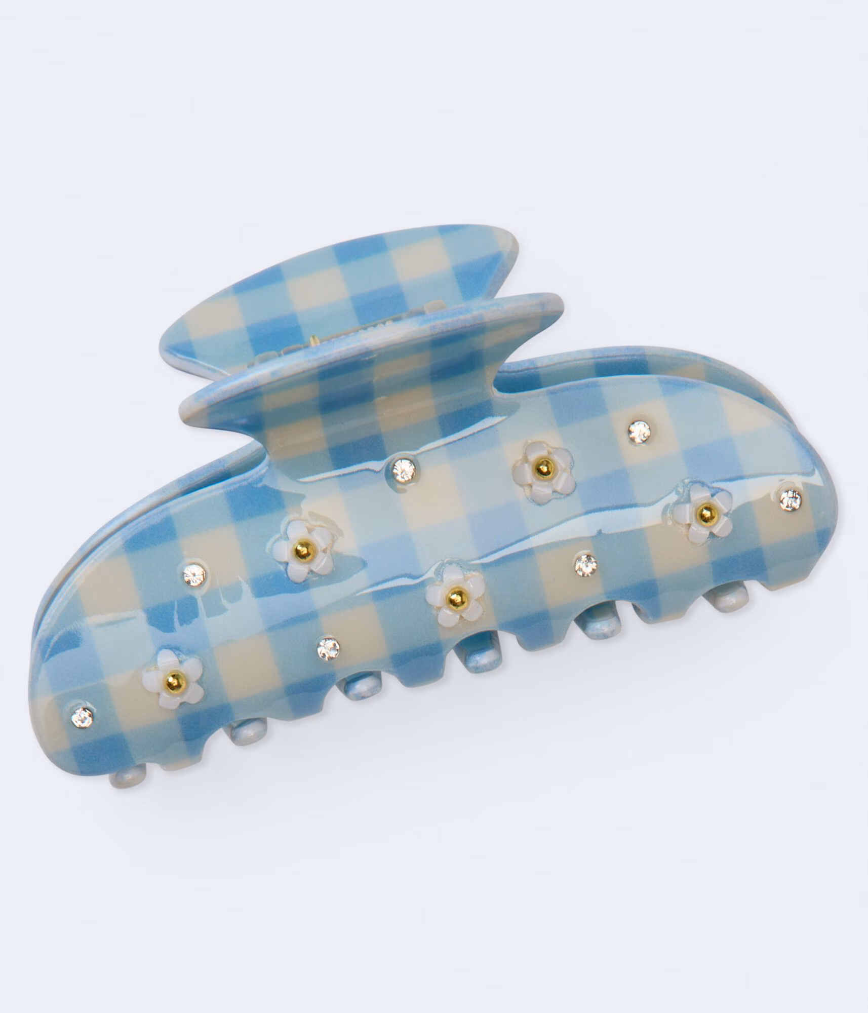 Gingham Flower Claw Hair Clip multi