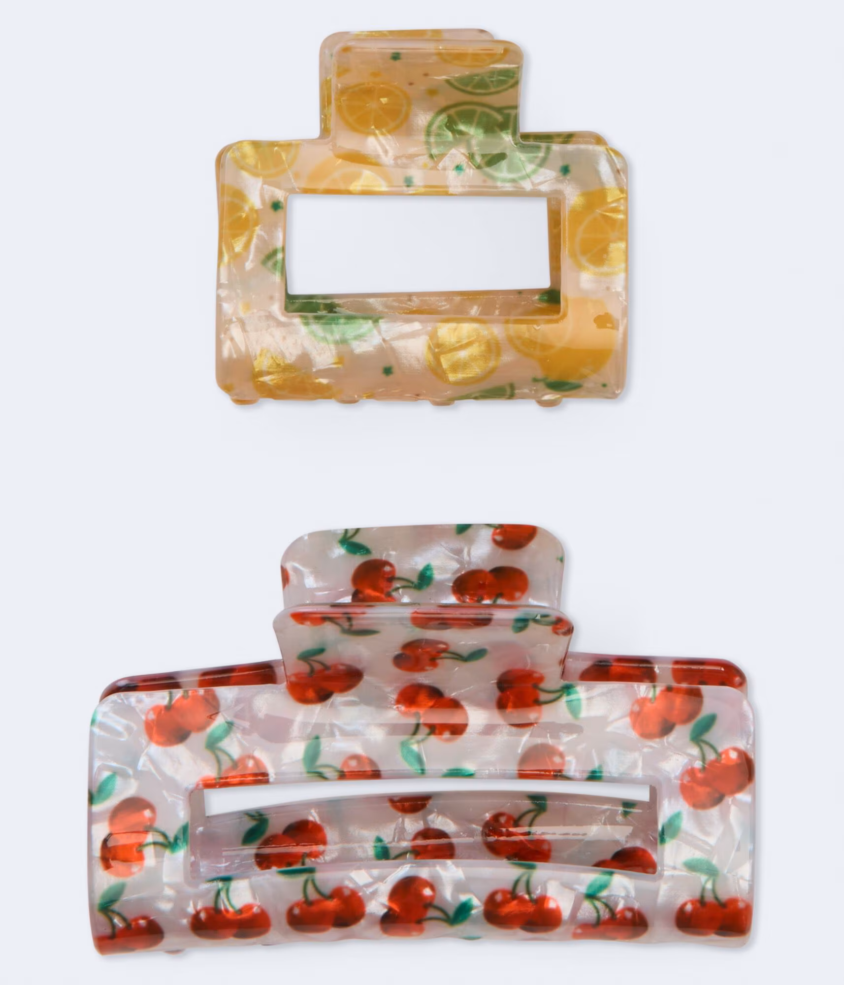 Citrus & Cherry Mixed Claw Hair Clip 2-Pack multi