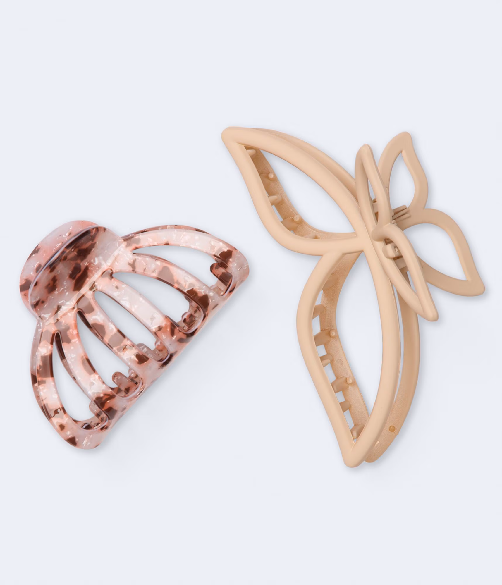 Butterfly & Marbled Claw Hair Clip 2-Pack multi