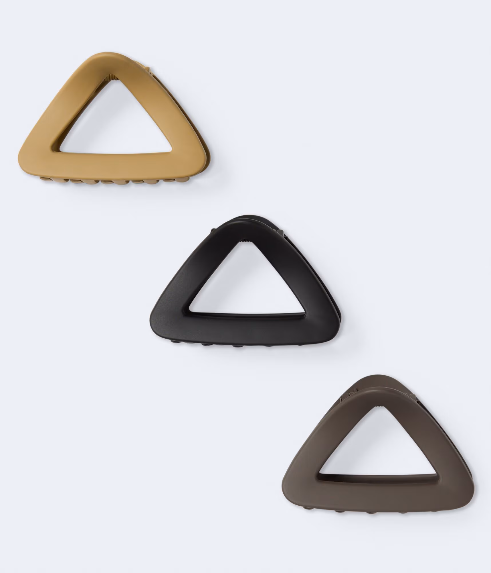 Medium Matte Triangle Claw Hair Clip 3-Pack multi