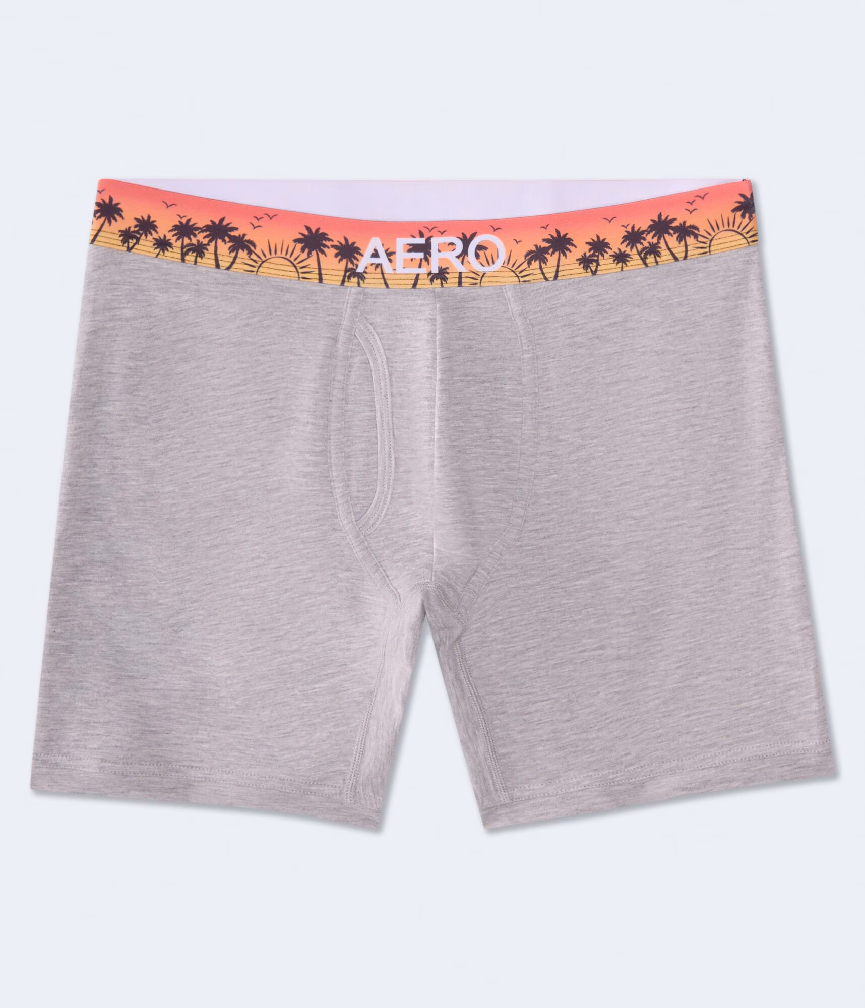 Palm Tree Waistband 6" Boxer Brief light heather grey
