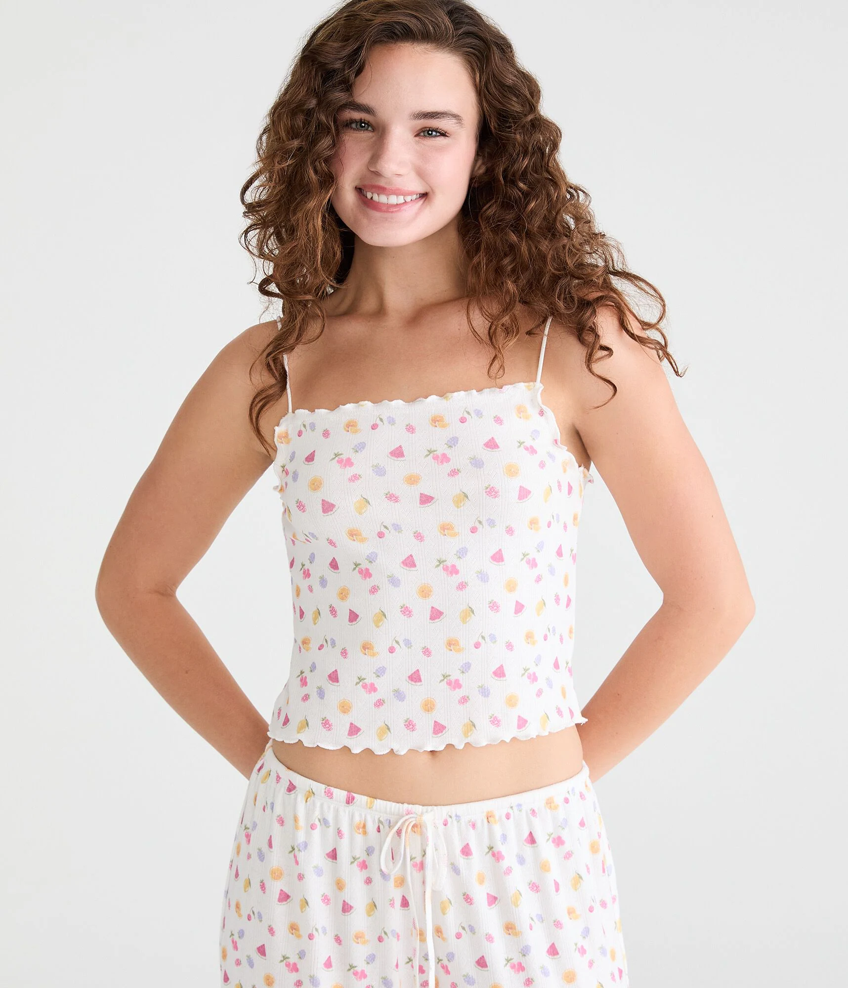 Fruit Pointelle Sleep Cami cream