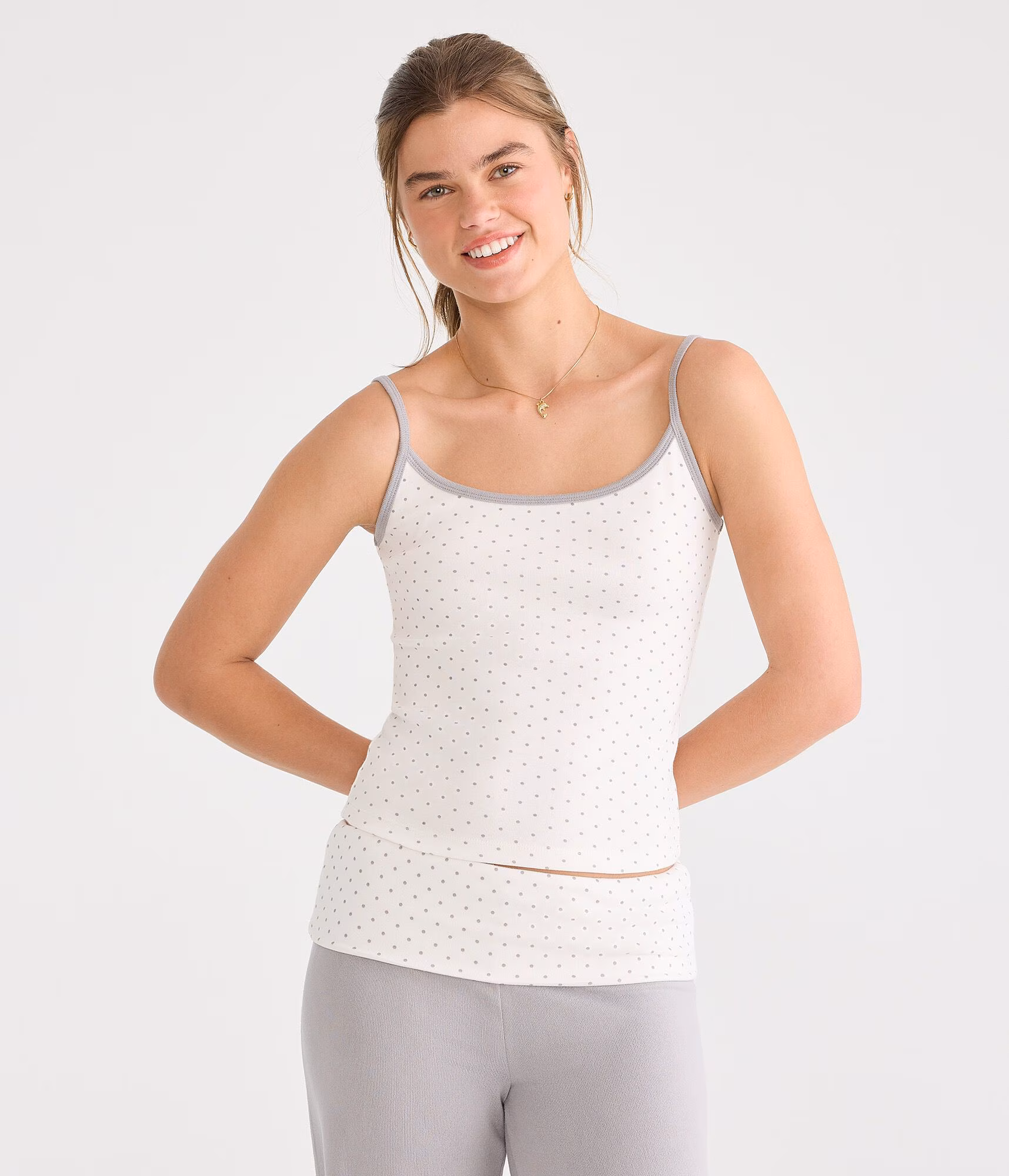 Polka Dot Sleep Tank cream