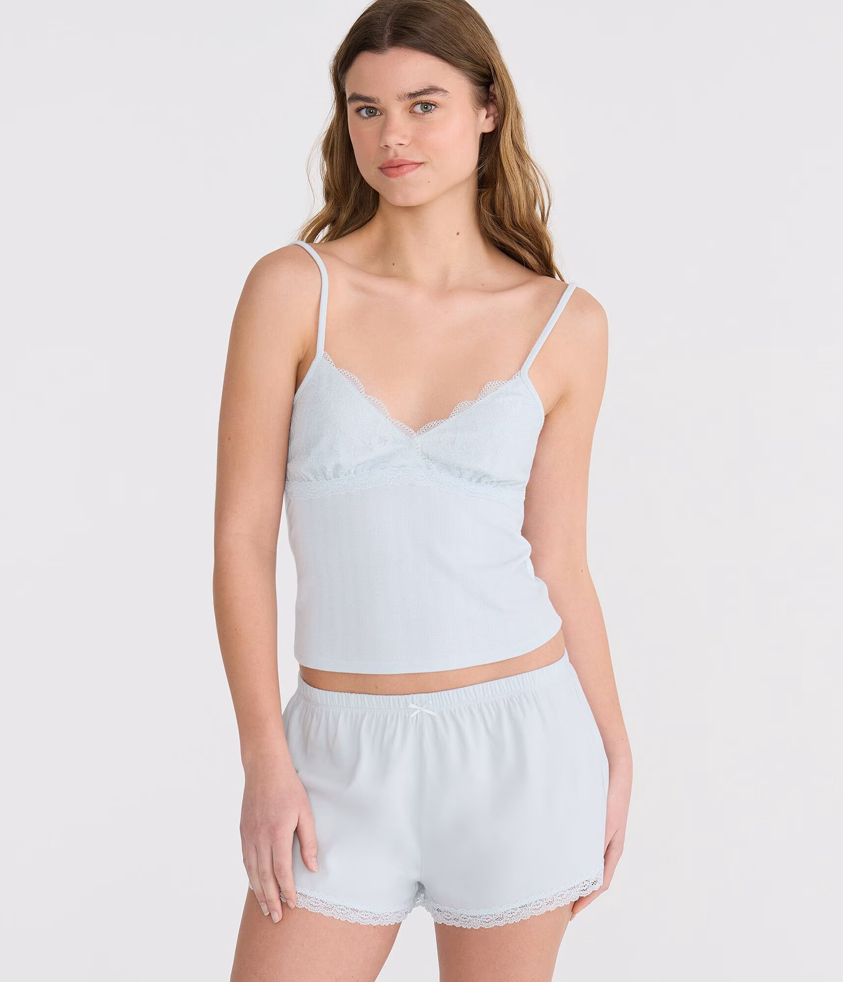 Floral Lace Sleep Cami spirit blue
