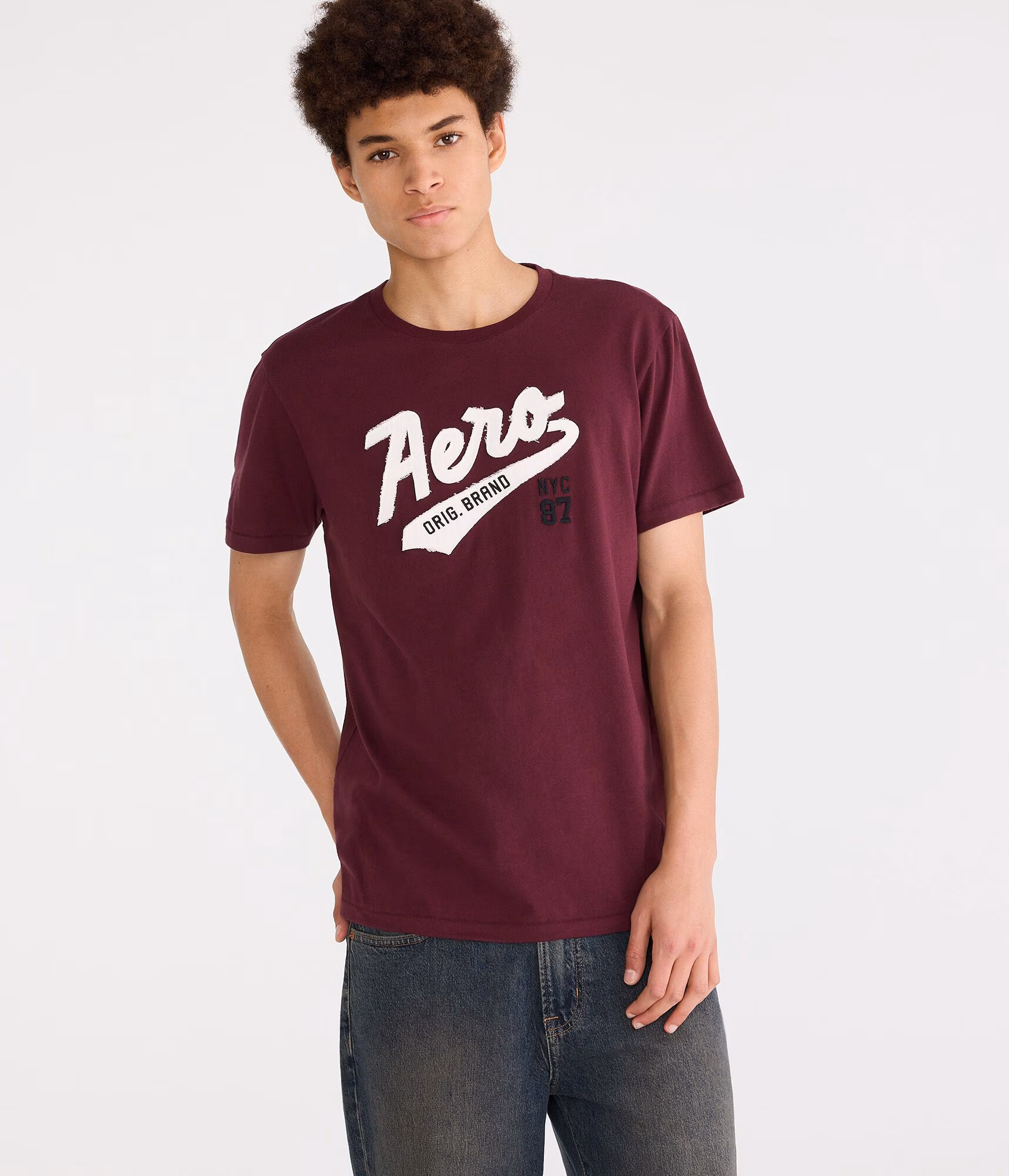 Aero Original Brand Appliqué Graphic Tee dark purple