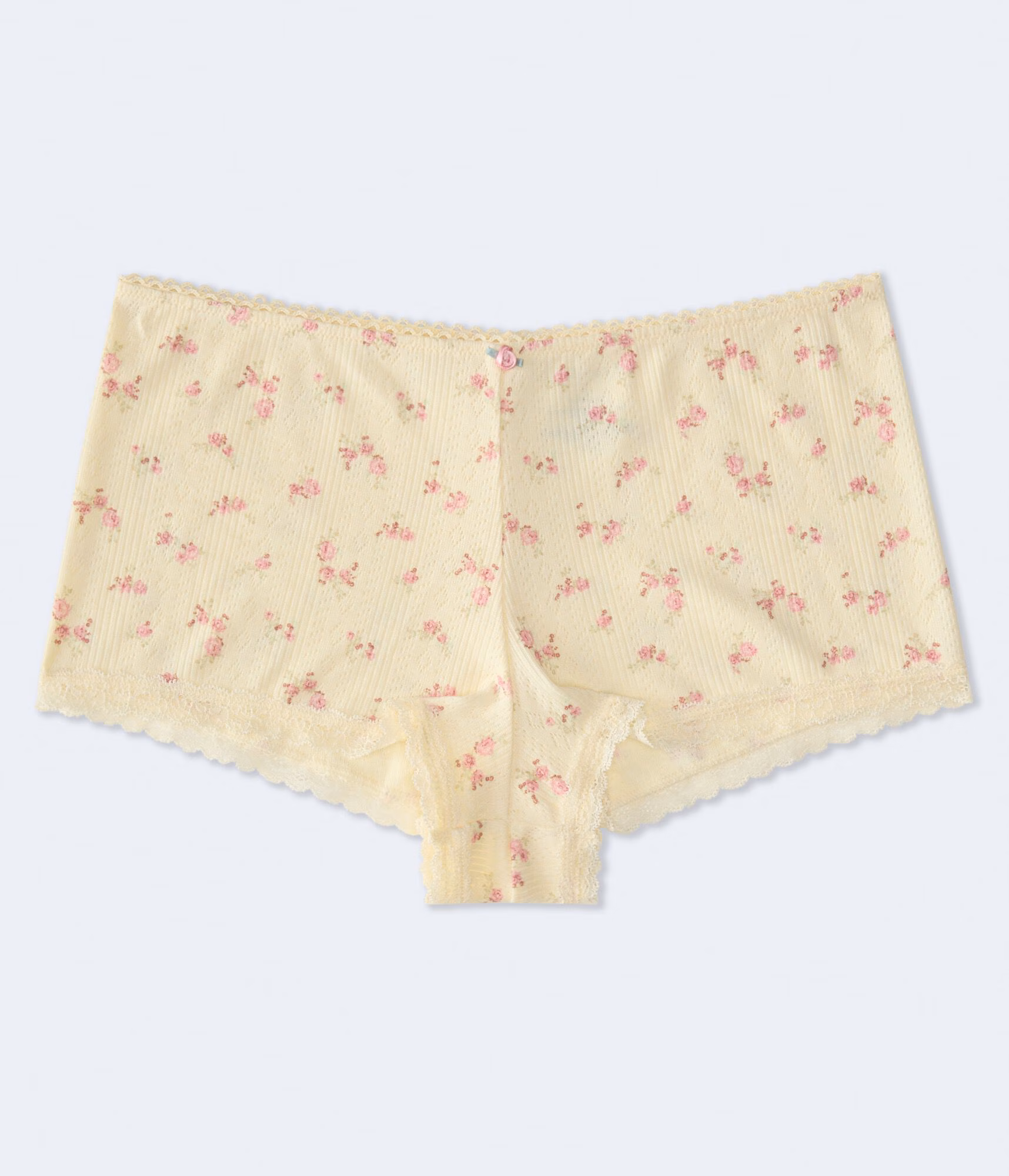 Floral Pointelle Mini Boxer gold tensel