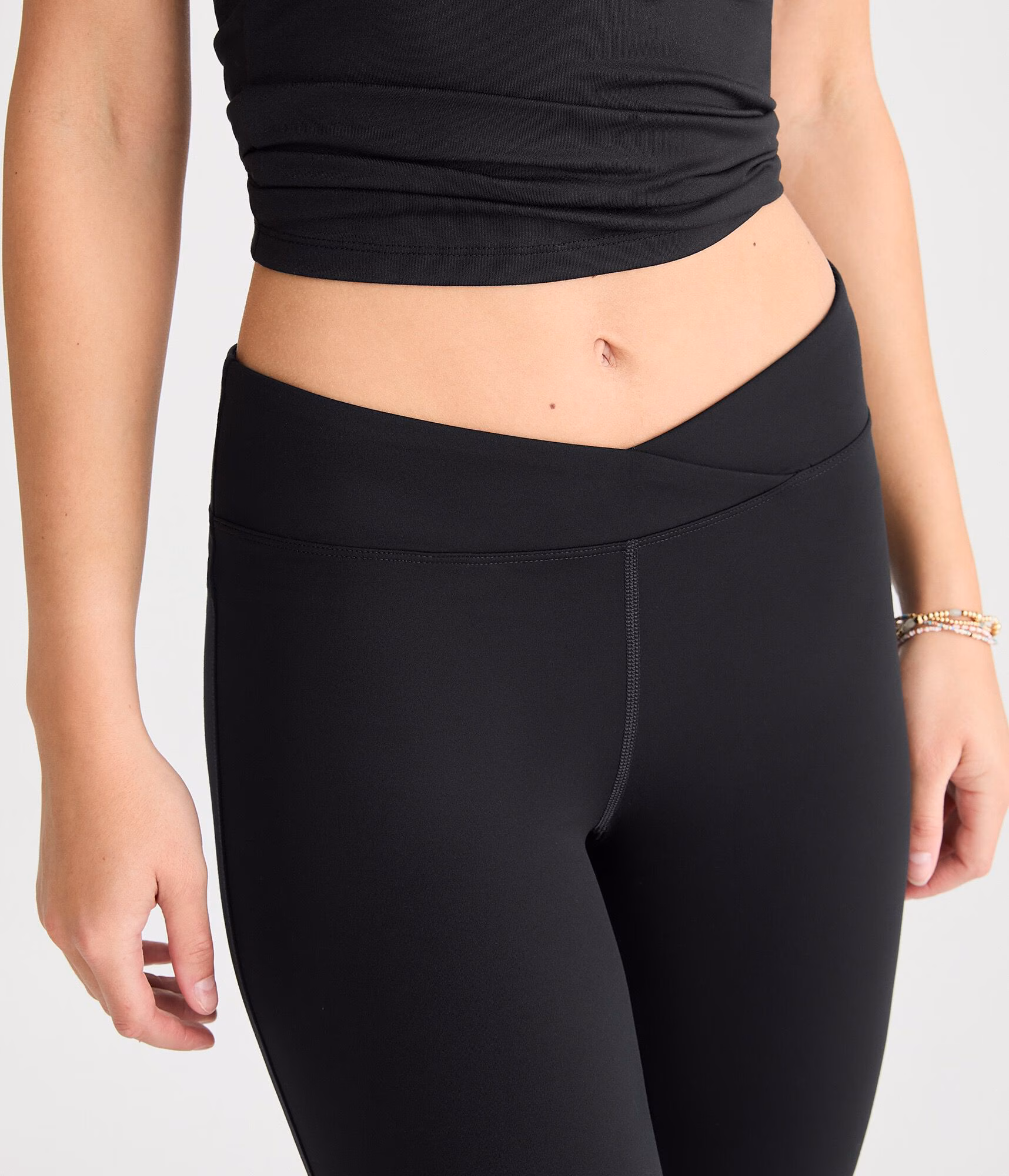 Buttery Soft Low-Rise Crossover Bootcut Leggings black fox