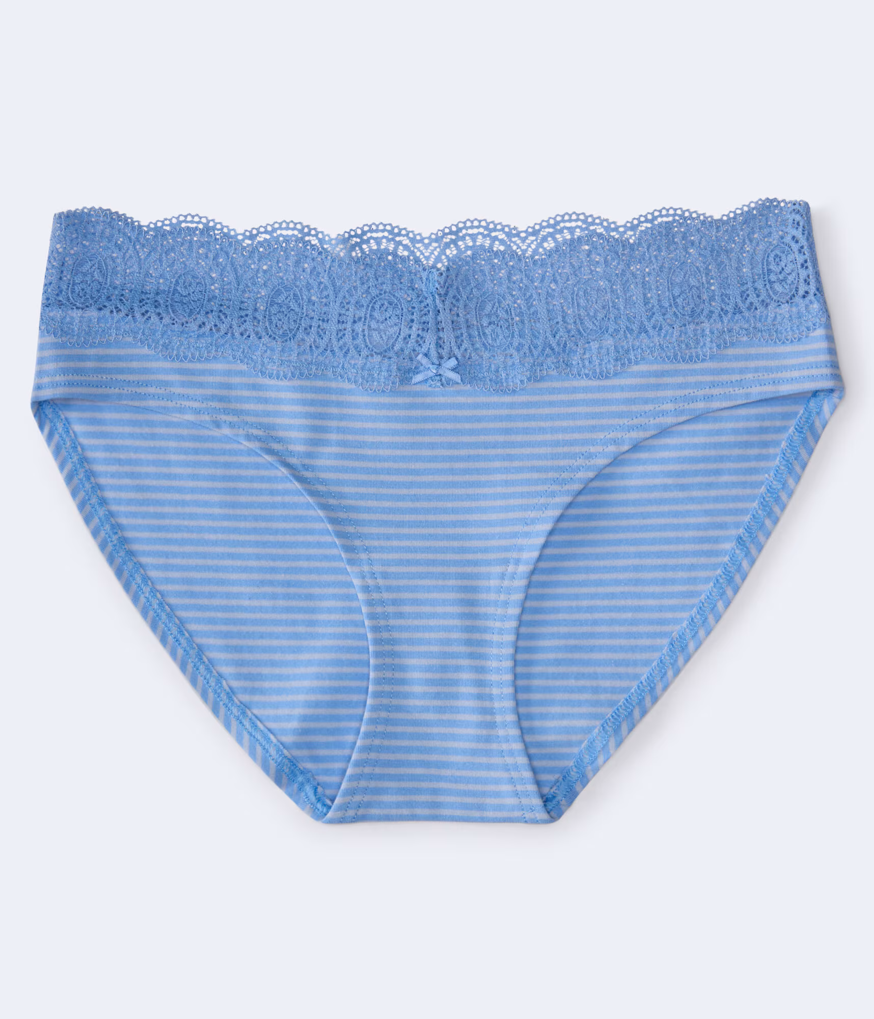 Printed Lace-Trim Hipster lunar blue