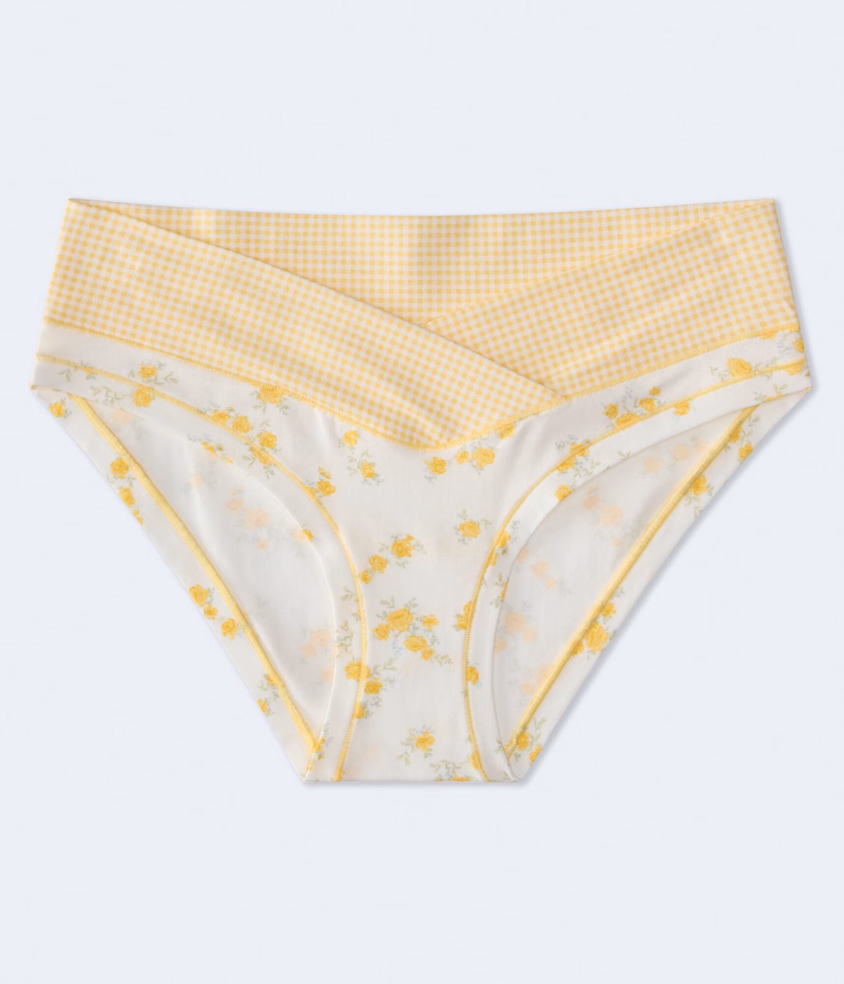 Floral Gingham Crossover Hipster golden haze