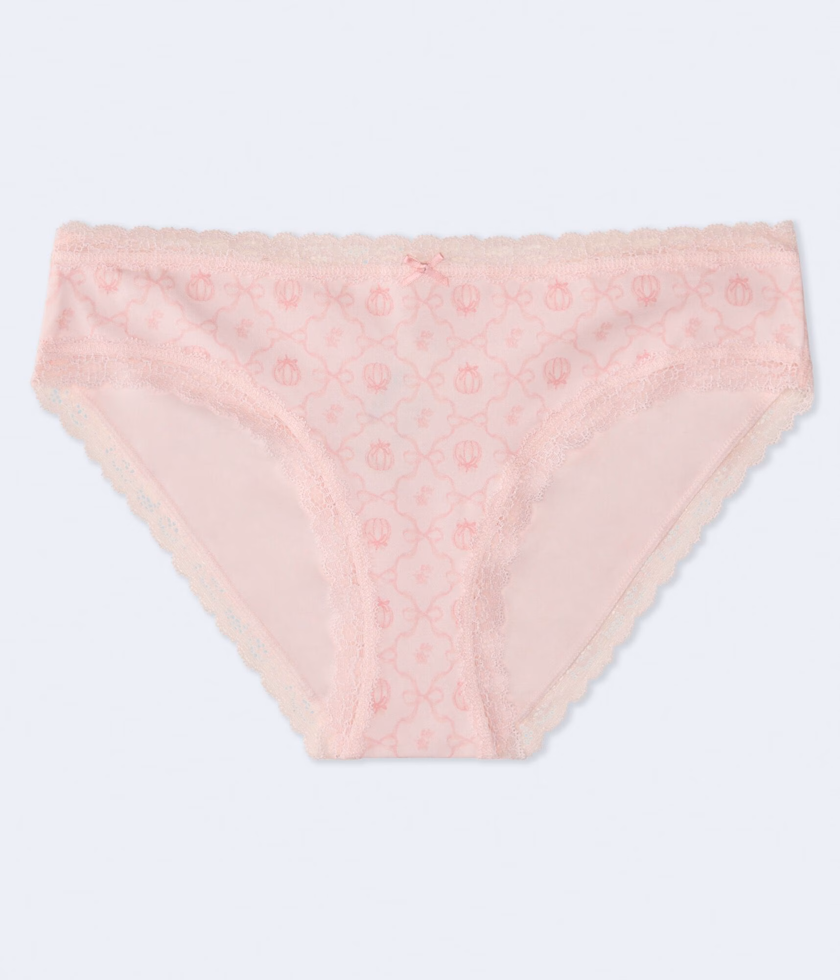 Pumpkin Bow Lace-Trim Hipster barely pink