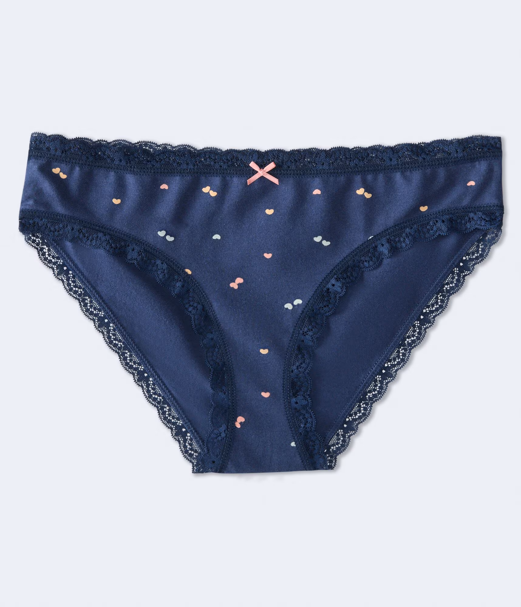 Multi Hearts Lace-Trim Hipster blue nights