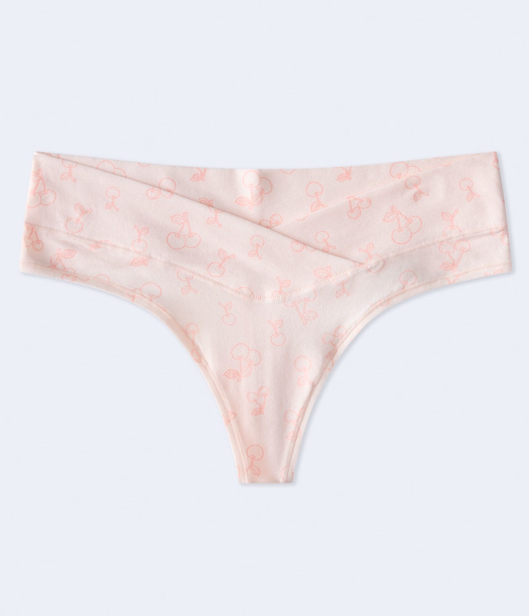 Cherries Low-Rise Crossover Thong cool pink