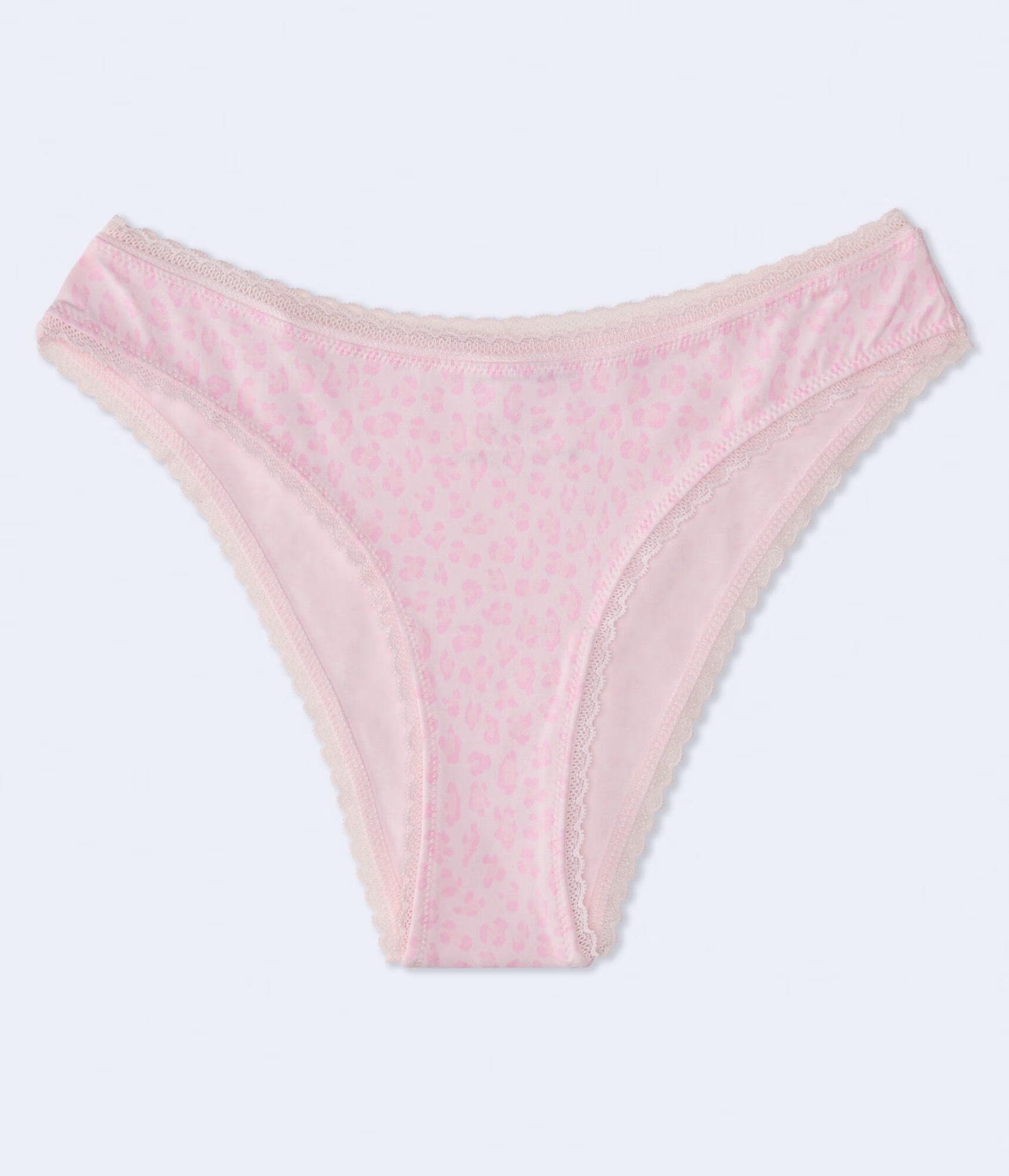 Pink Leopard Lace-Trim Cheeky amaranth pink