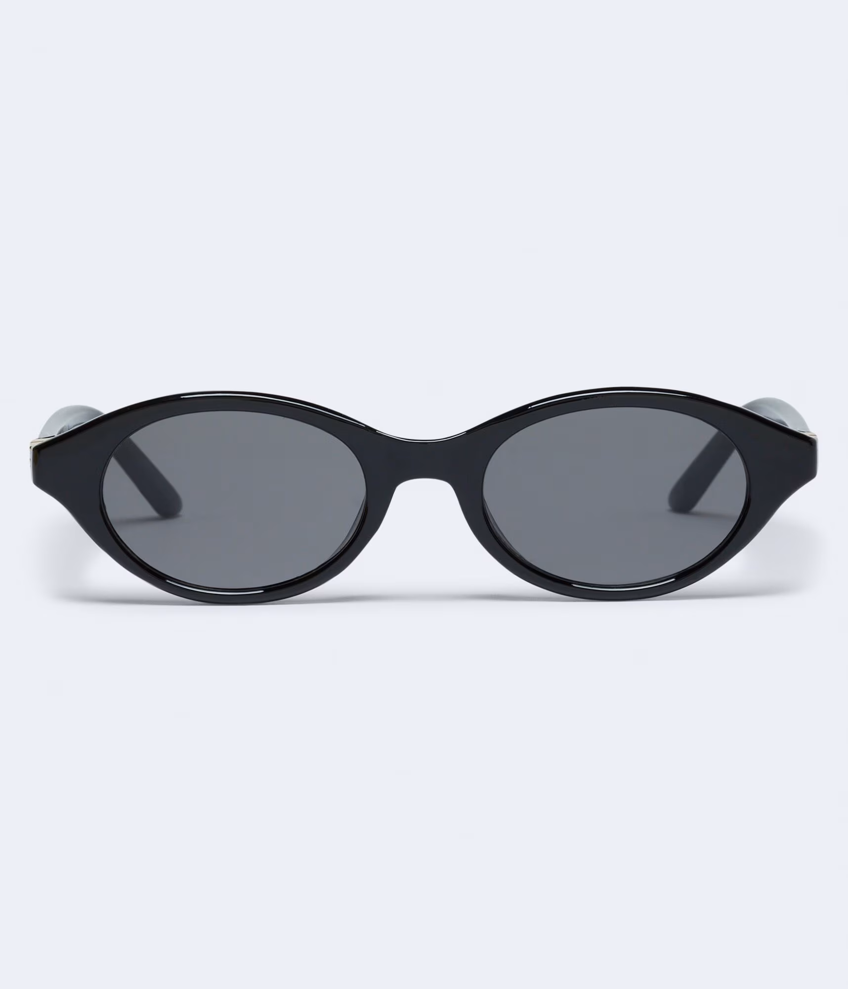 Oval Metal Accent Sunglasses black