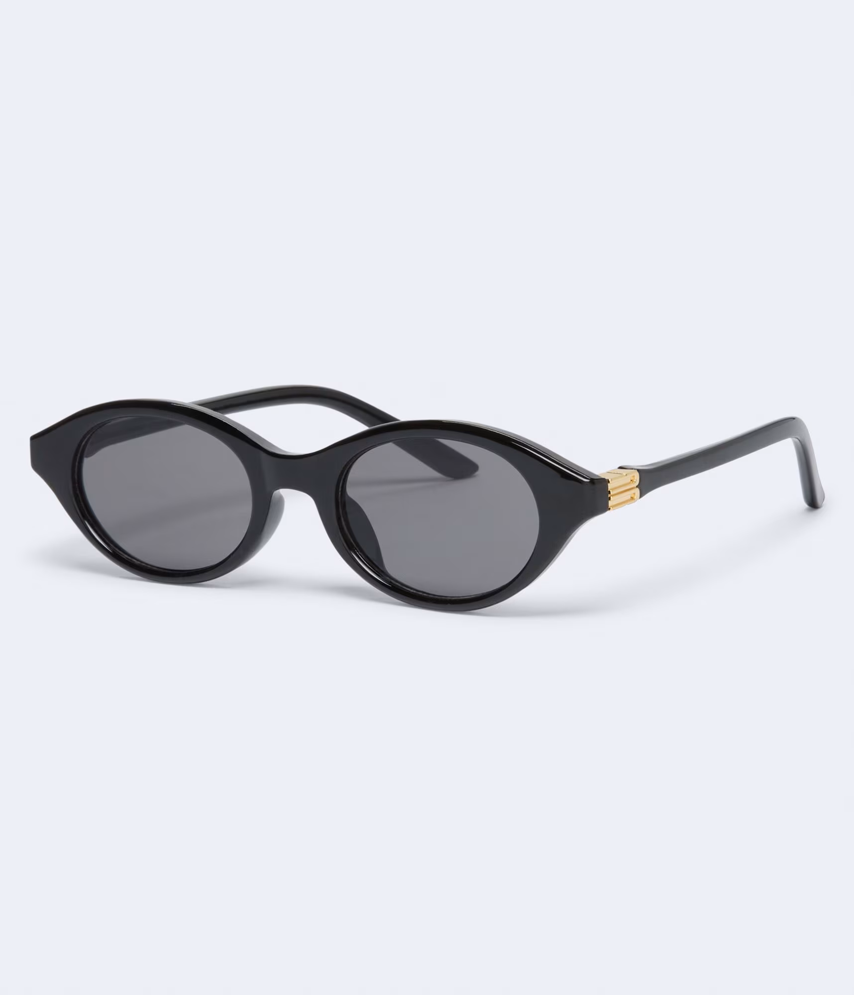 Oval Metal Accent Sunglasses black