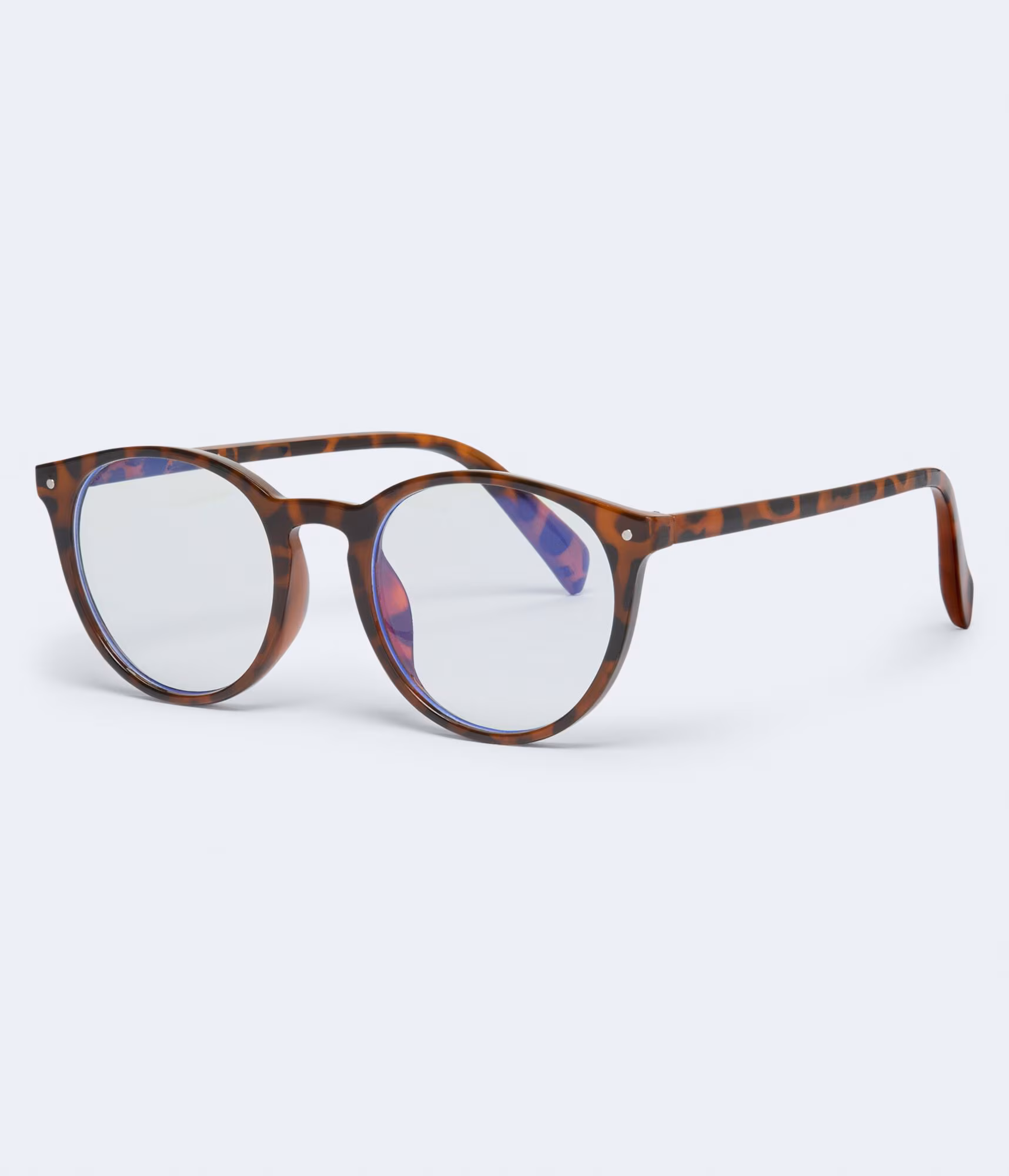 Tortoiseshell Round Blue Light Glasses tort