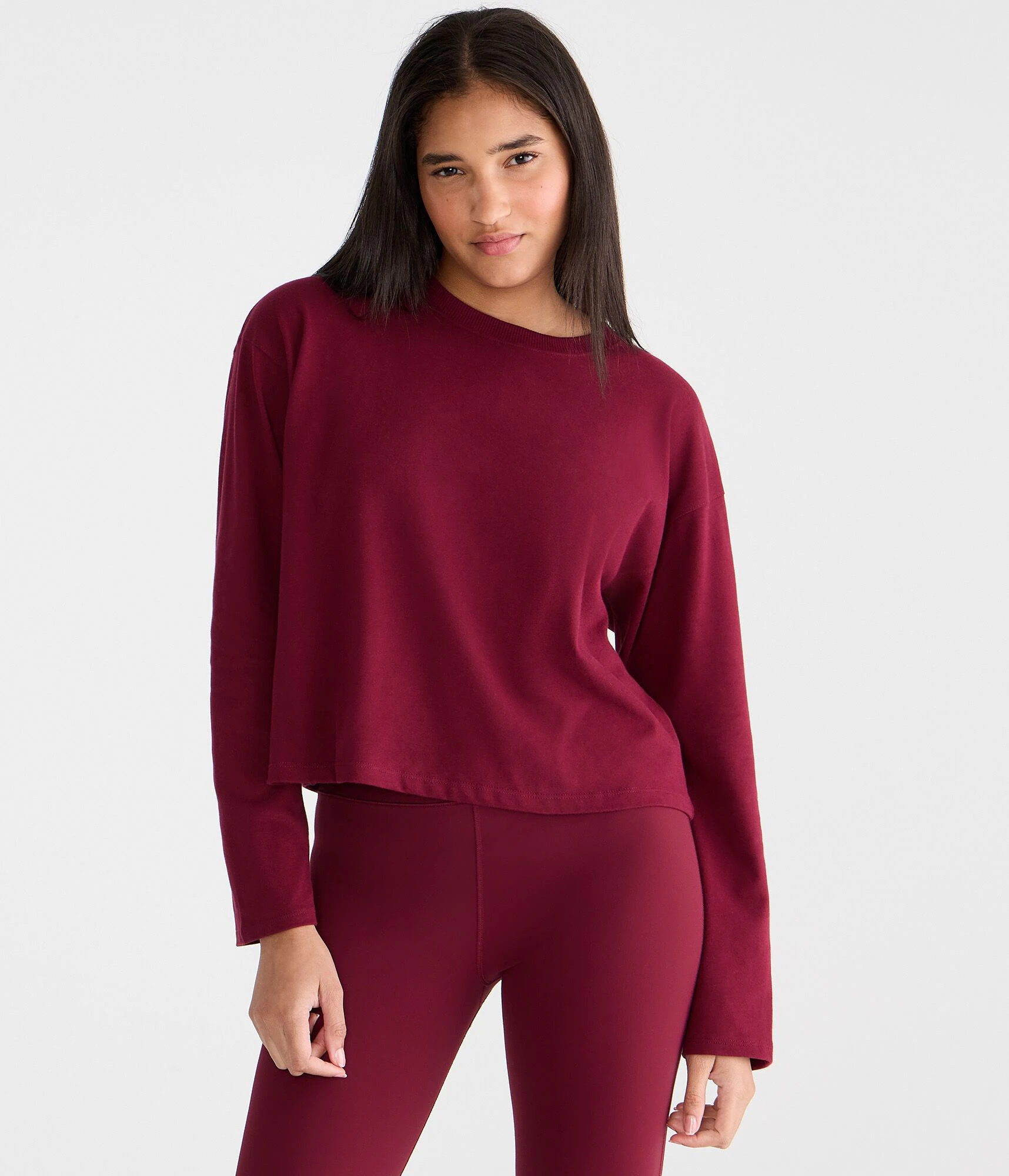 Long Sleeve Seriously Soft Oversized Crew Tee classic auburn