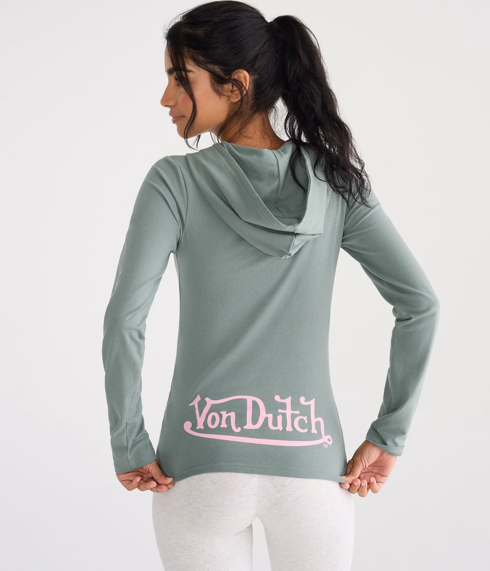 Von Dutch Camo Logo Hooded Graphic Henley garland