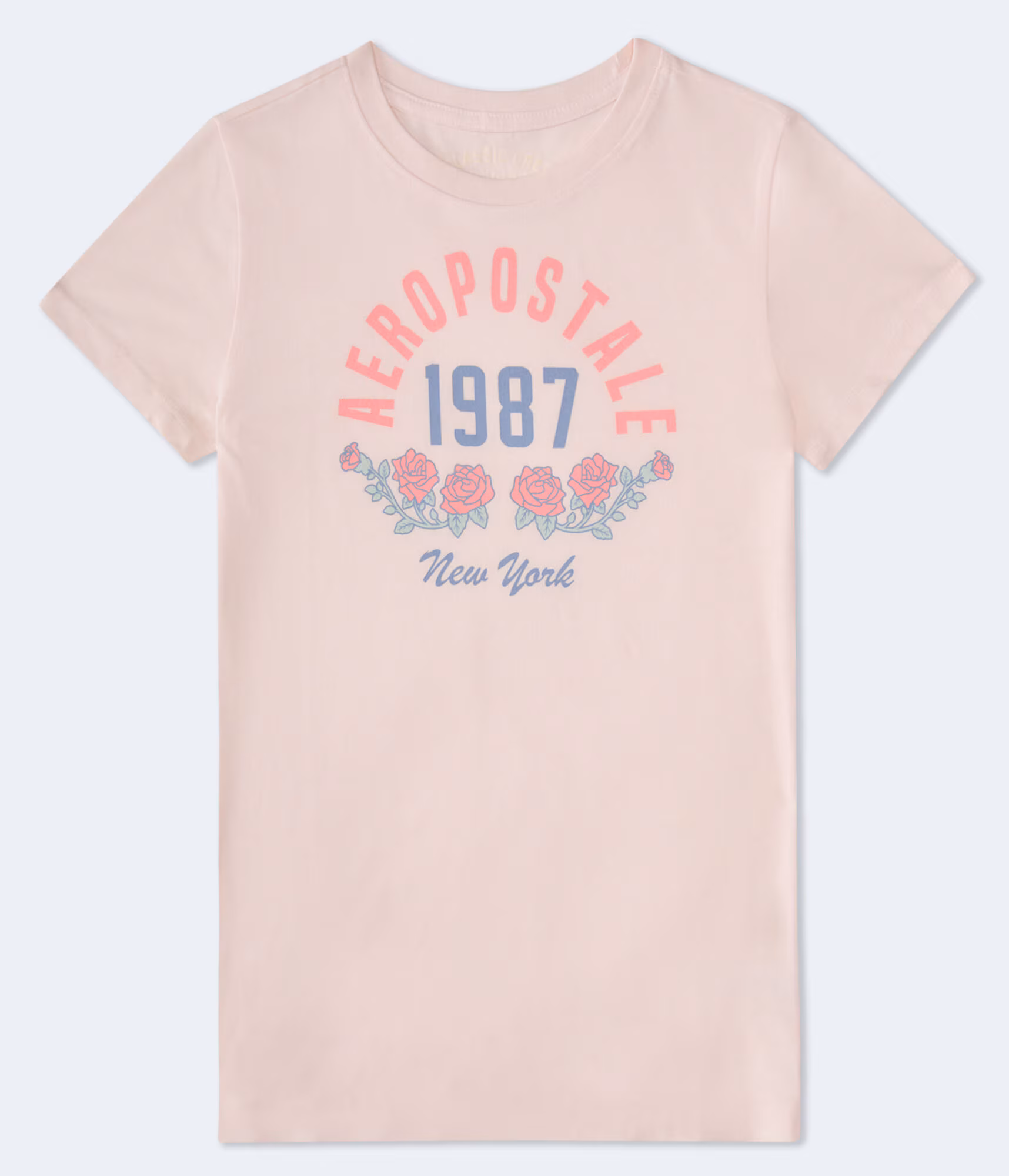 Aeropostale 1987 Roses Graphic Tee pink flambe