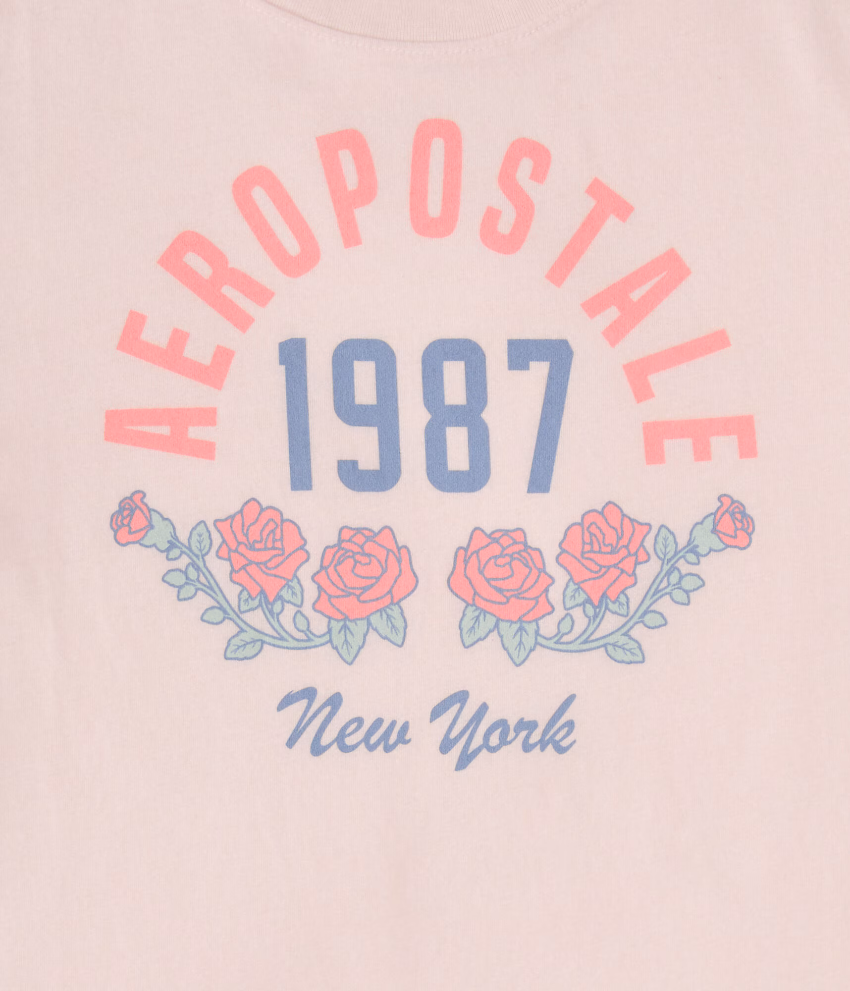 Aeropostale 1987 Roses Graphic Tee pink flambe