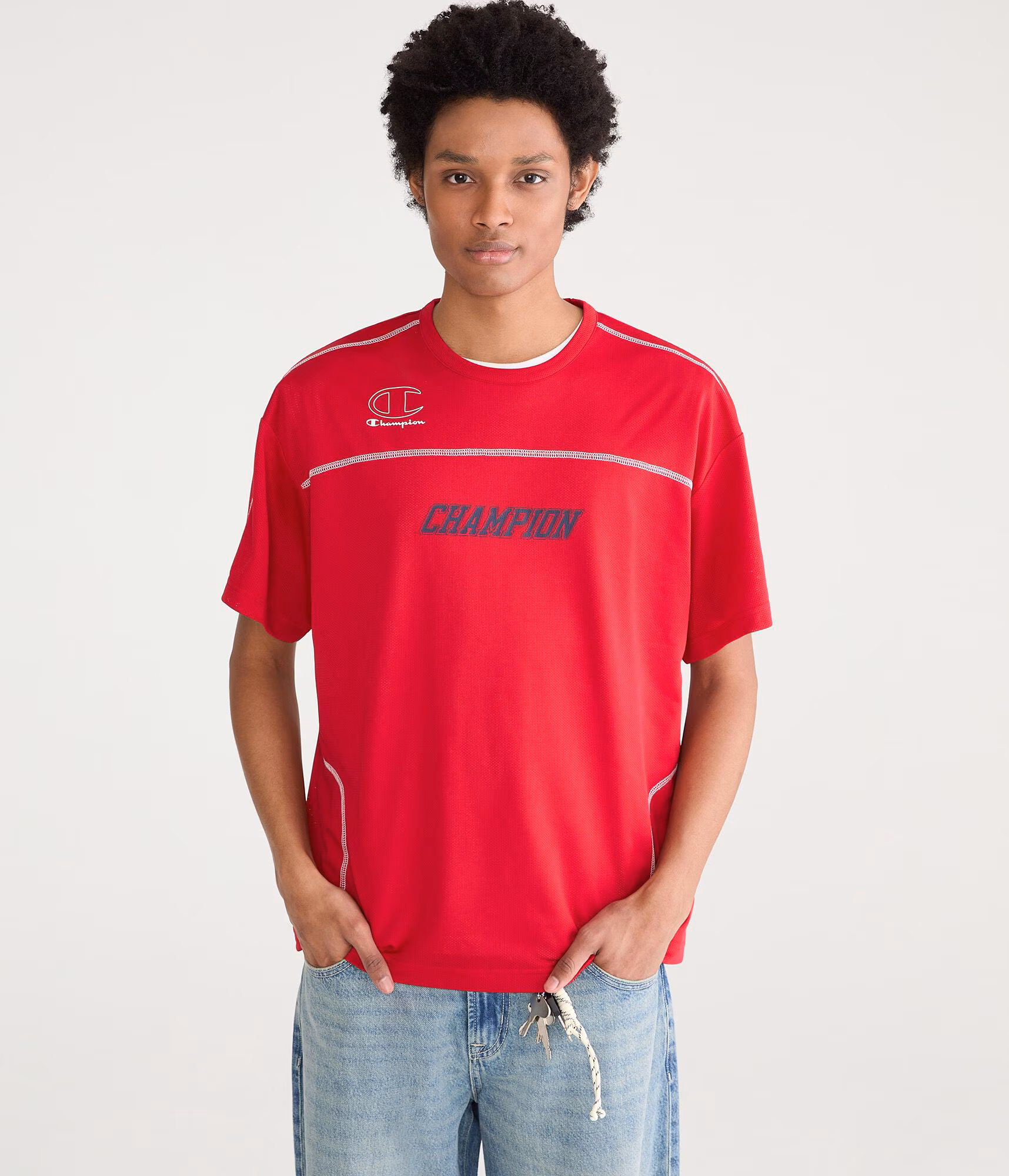 Champion Mesh Crew Top red