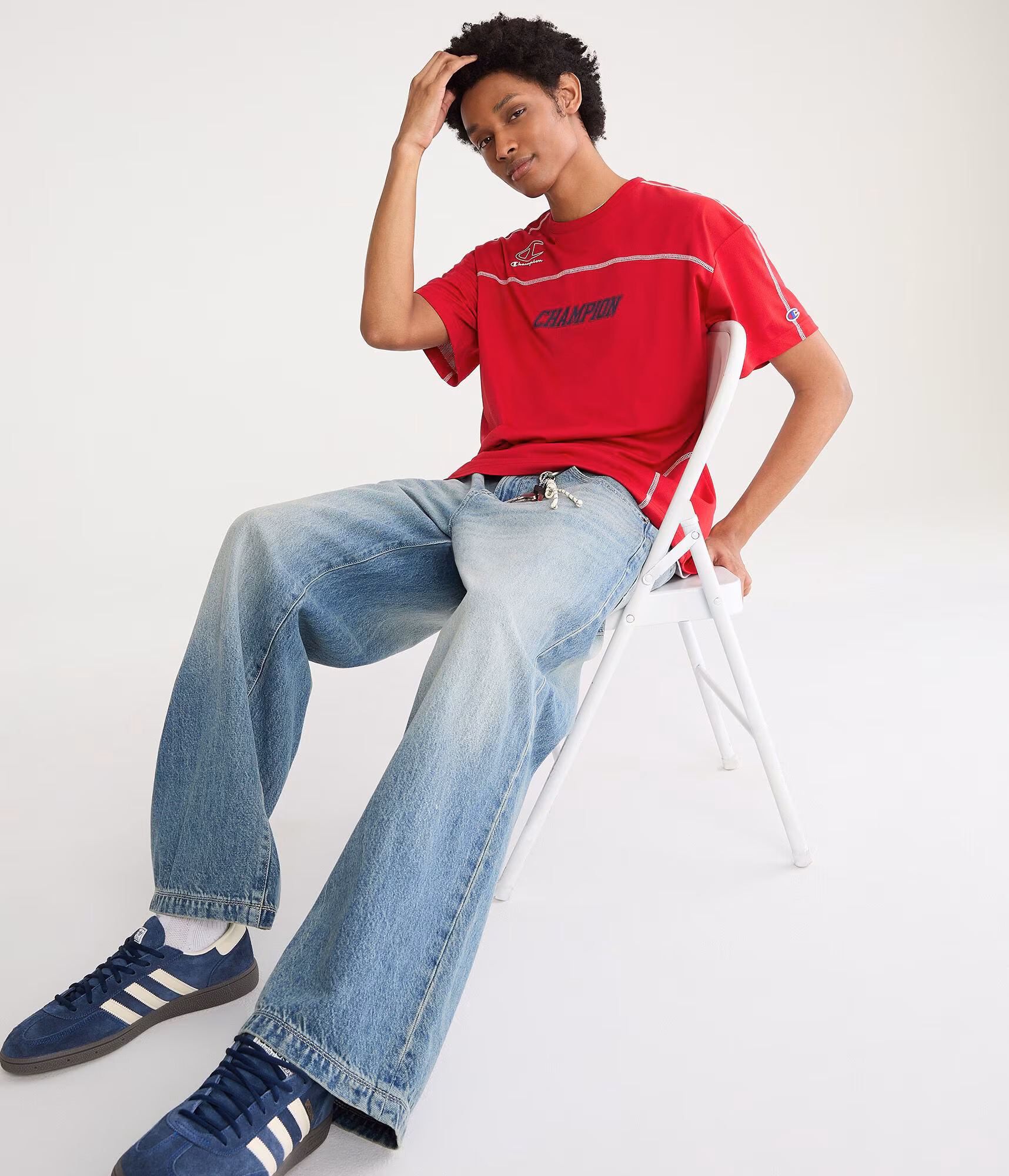 Champion Mesh Crew Top red