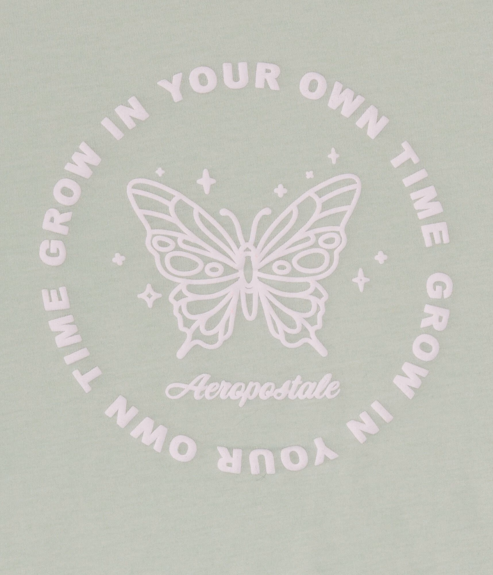 Aeropostale Circle Butterfly Graphic Tee green tinge