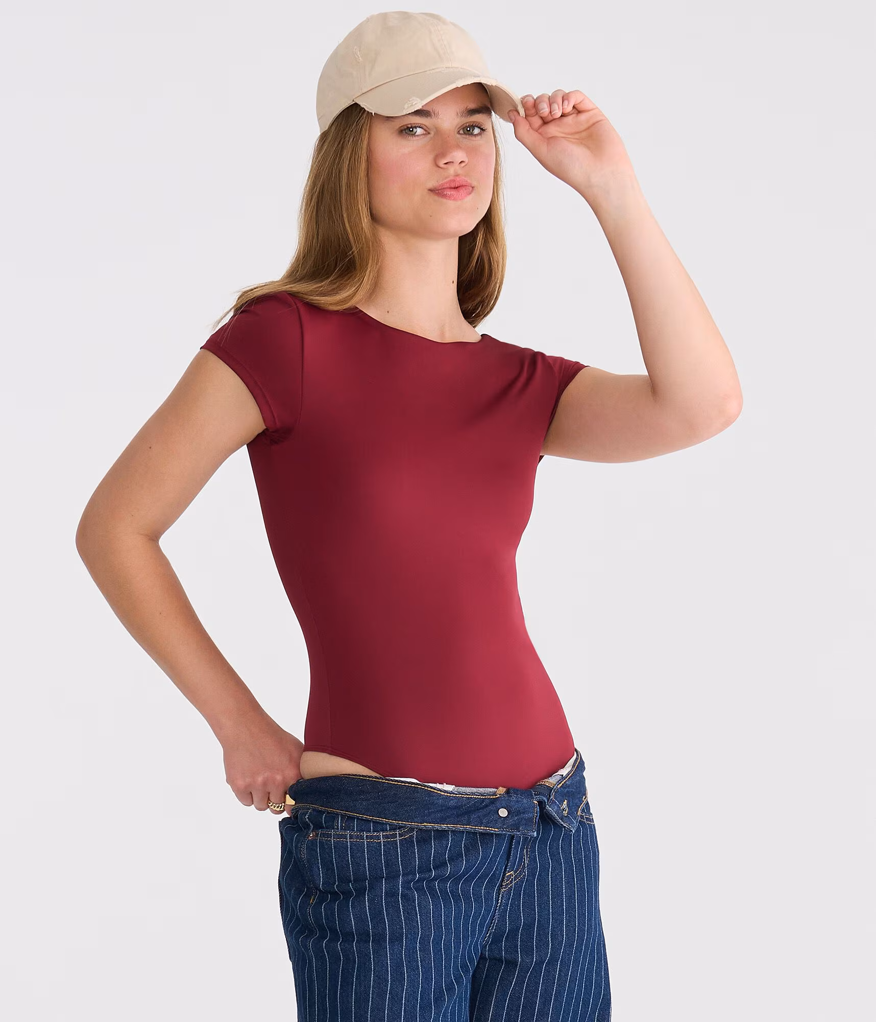 Short Sleeve Buttery Soft Crew Bodysuit classic auburn