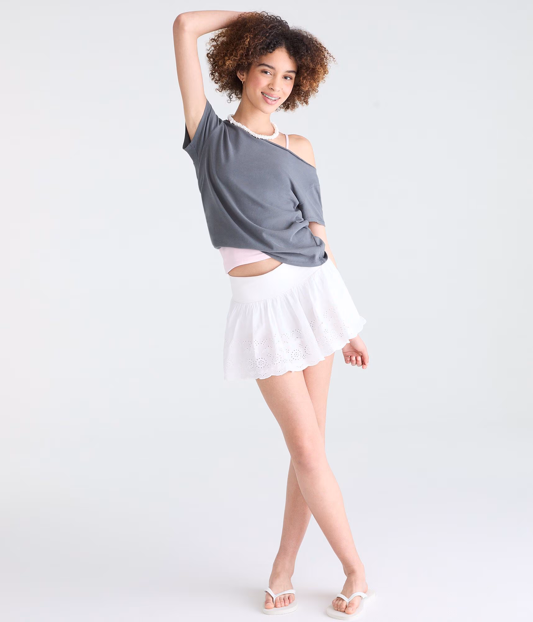 Seriously Soft Off-The-Shoulder Vintage Fit Tee rainy grey