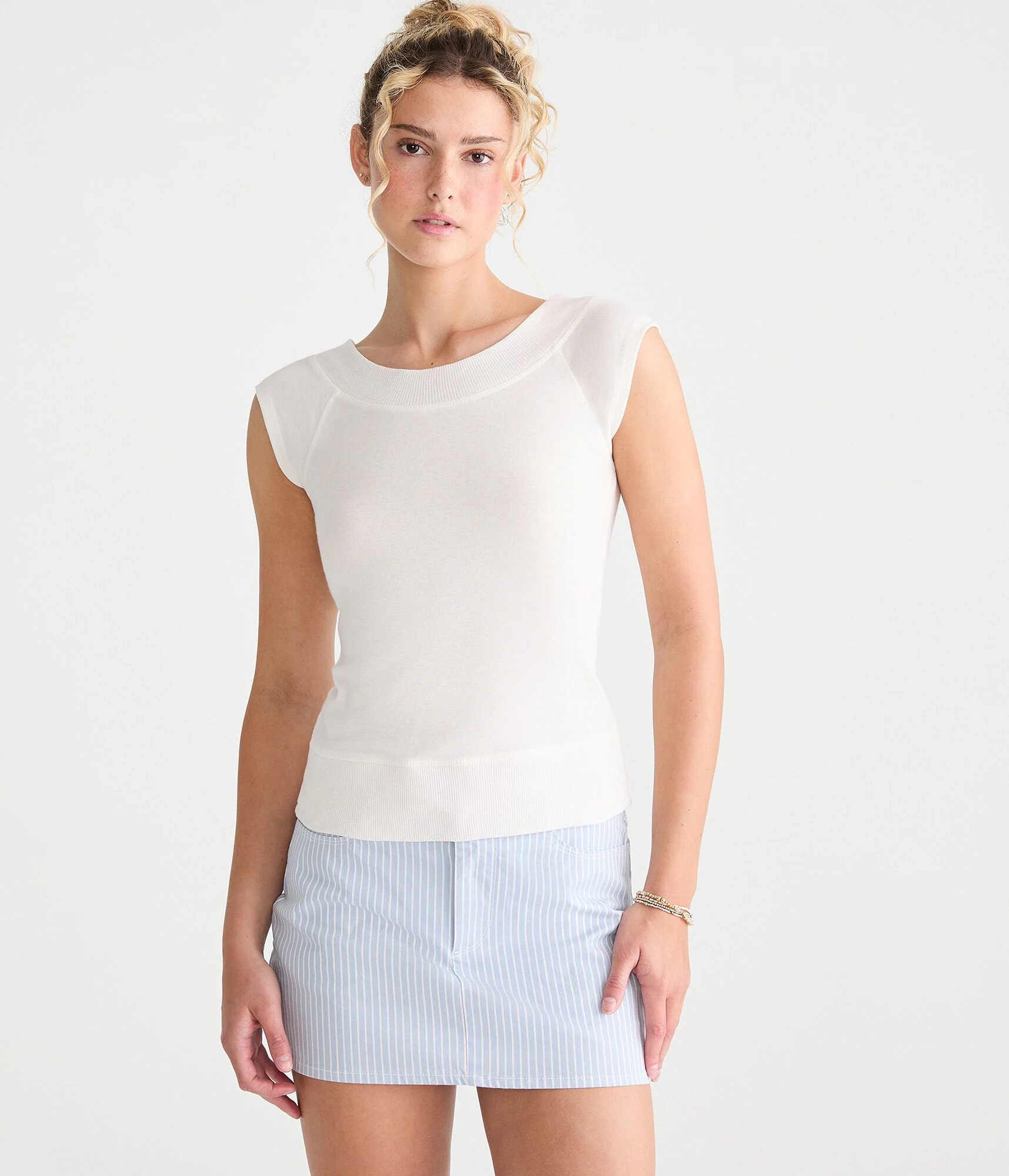 Seriously Soft Wide-Neck Raglan Tee cream
