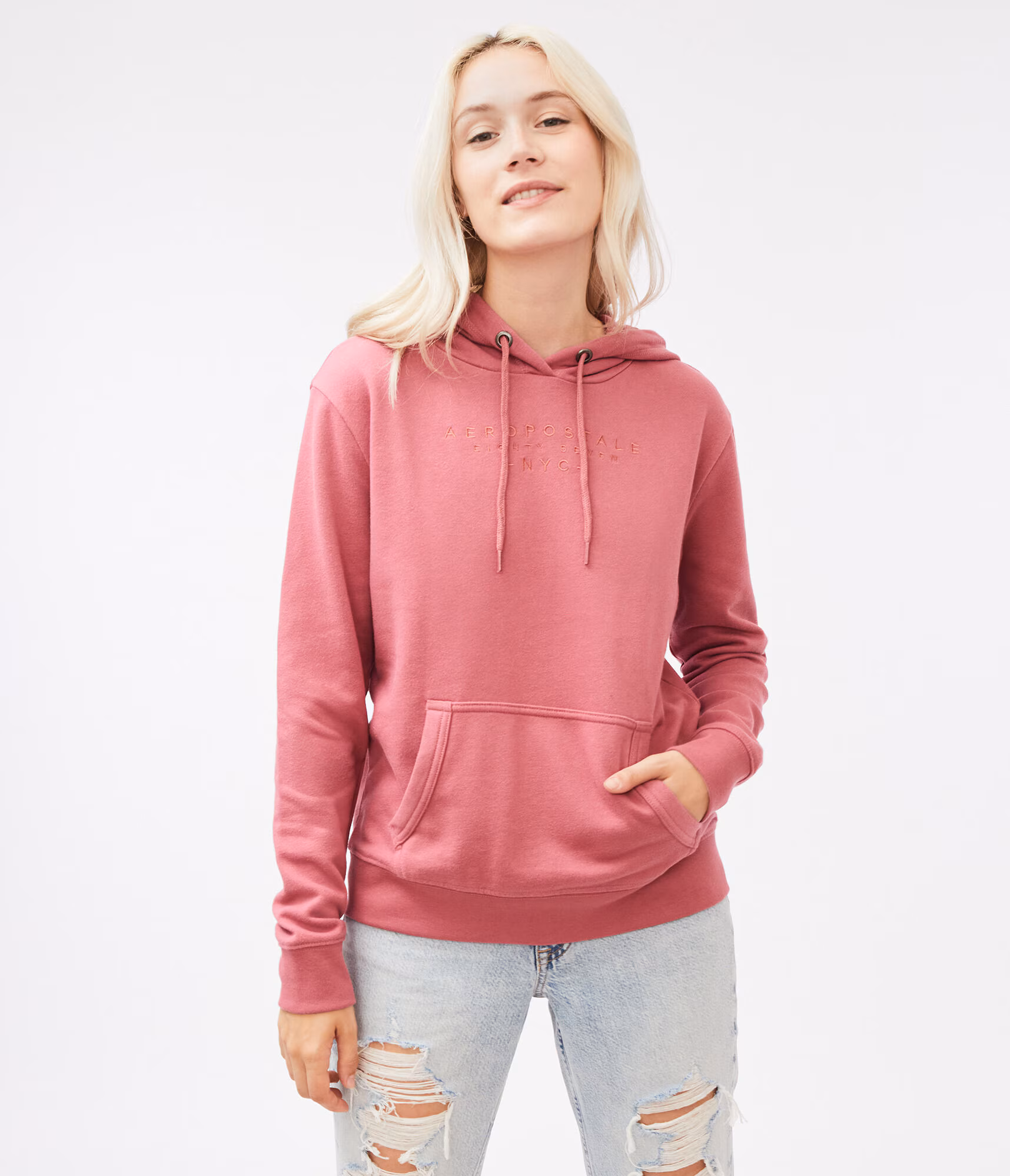 Tonal Logo Pullover Hoodie valentine pink