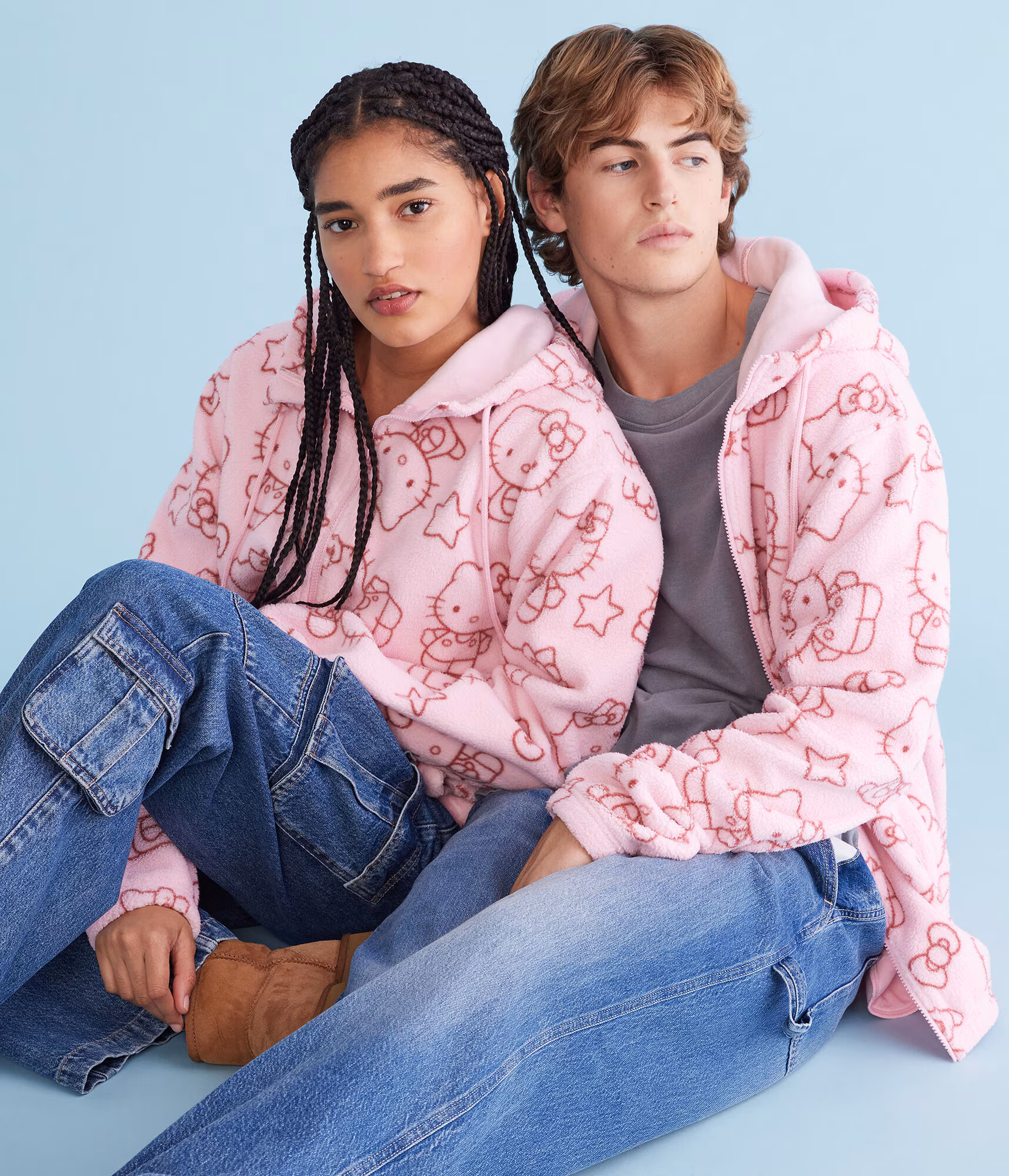 Hello Kitty Sherpa Full-Zip Hoodie pink