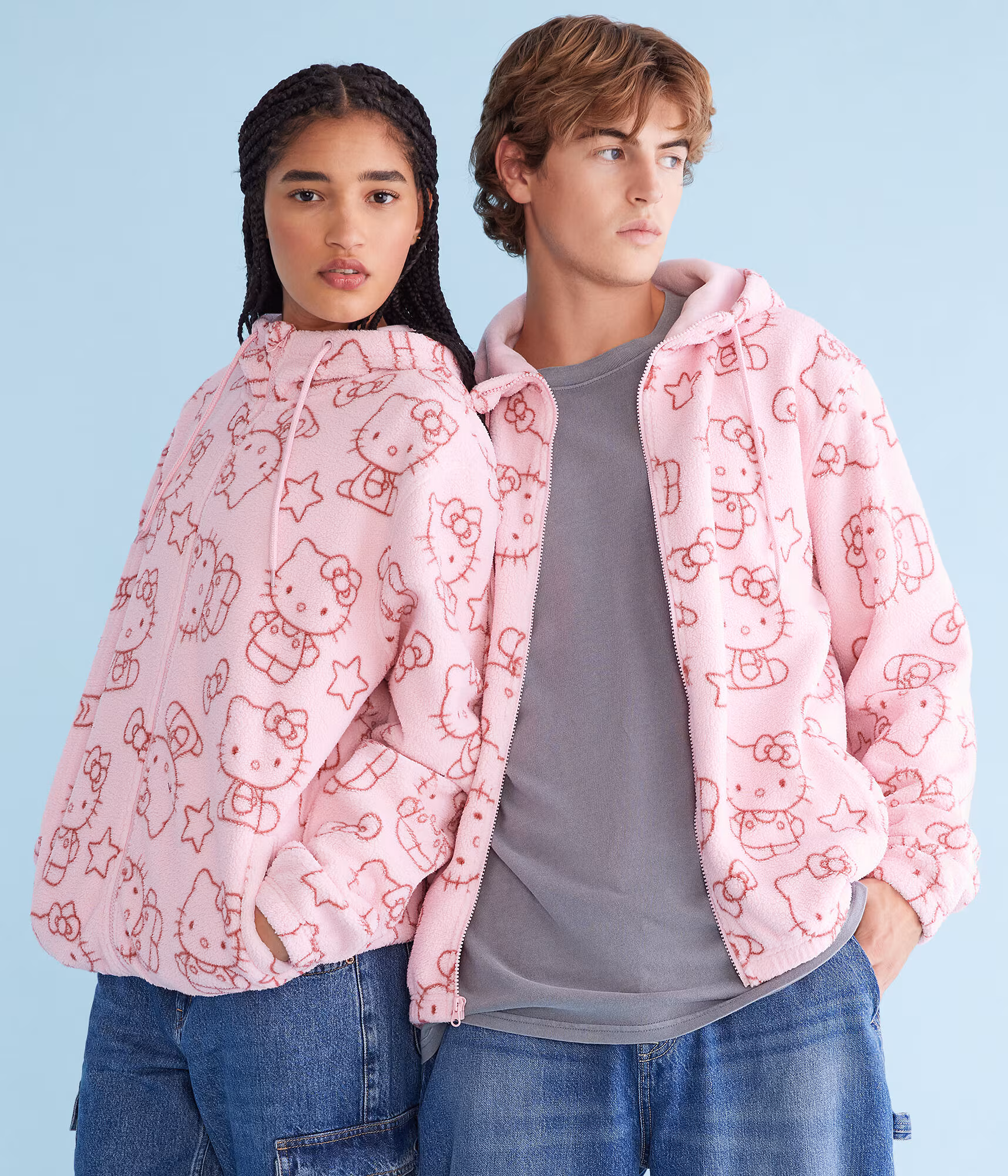 Hello Kitty Sherpa Full-Zip Hoodie pink