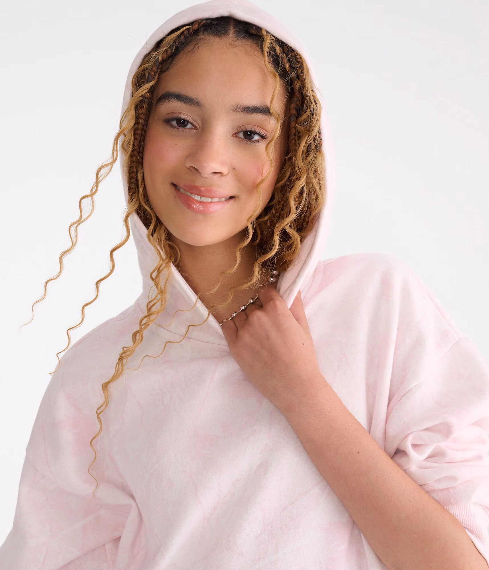 Cloud Soft Forest Camo Oversized Pullover Hoodie peach whip