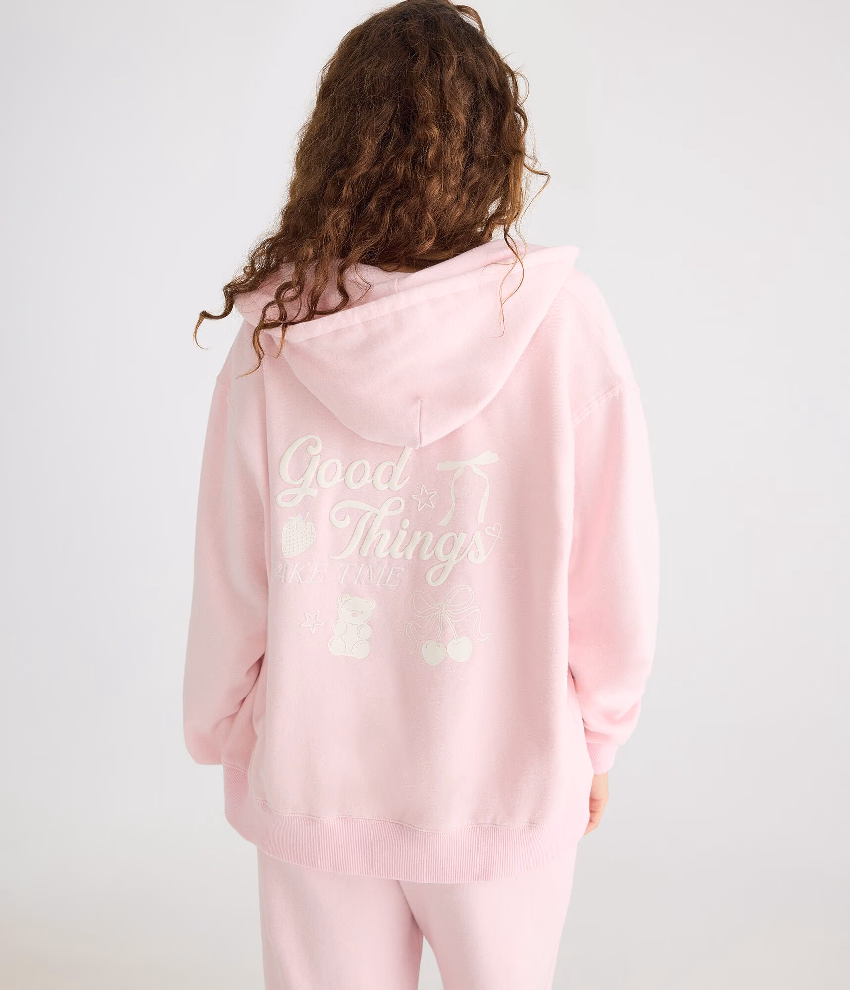 Cloud Soft Good Things Star Bear Full-Zip Hoodie mermaid pink