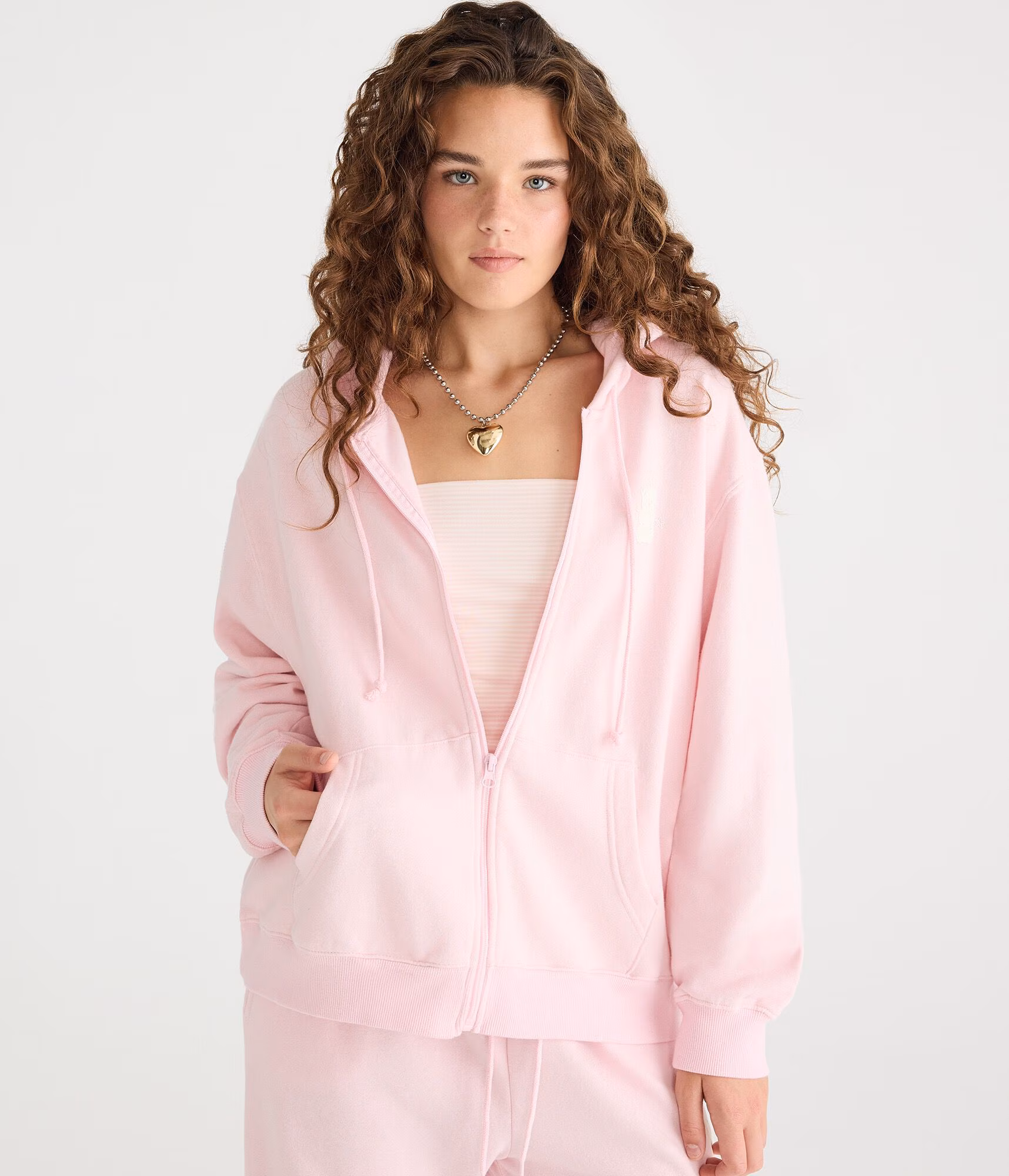 Cloud Soft Good Things Star Bear Full-Zip Hoodie mermaid pink